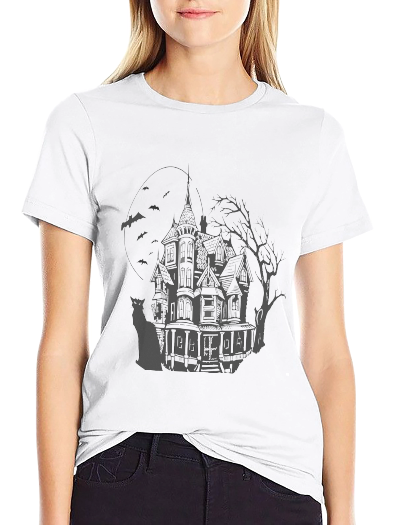 Haunted House Graphic T-Shirt