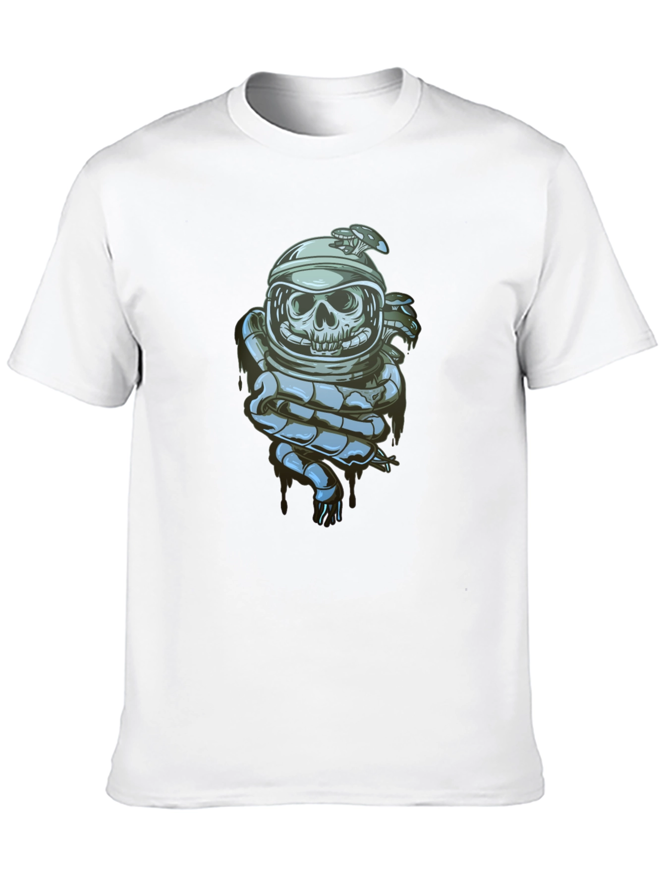 Skull Astronaut Graphic Tee - Premium Cotton Blend