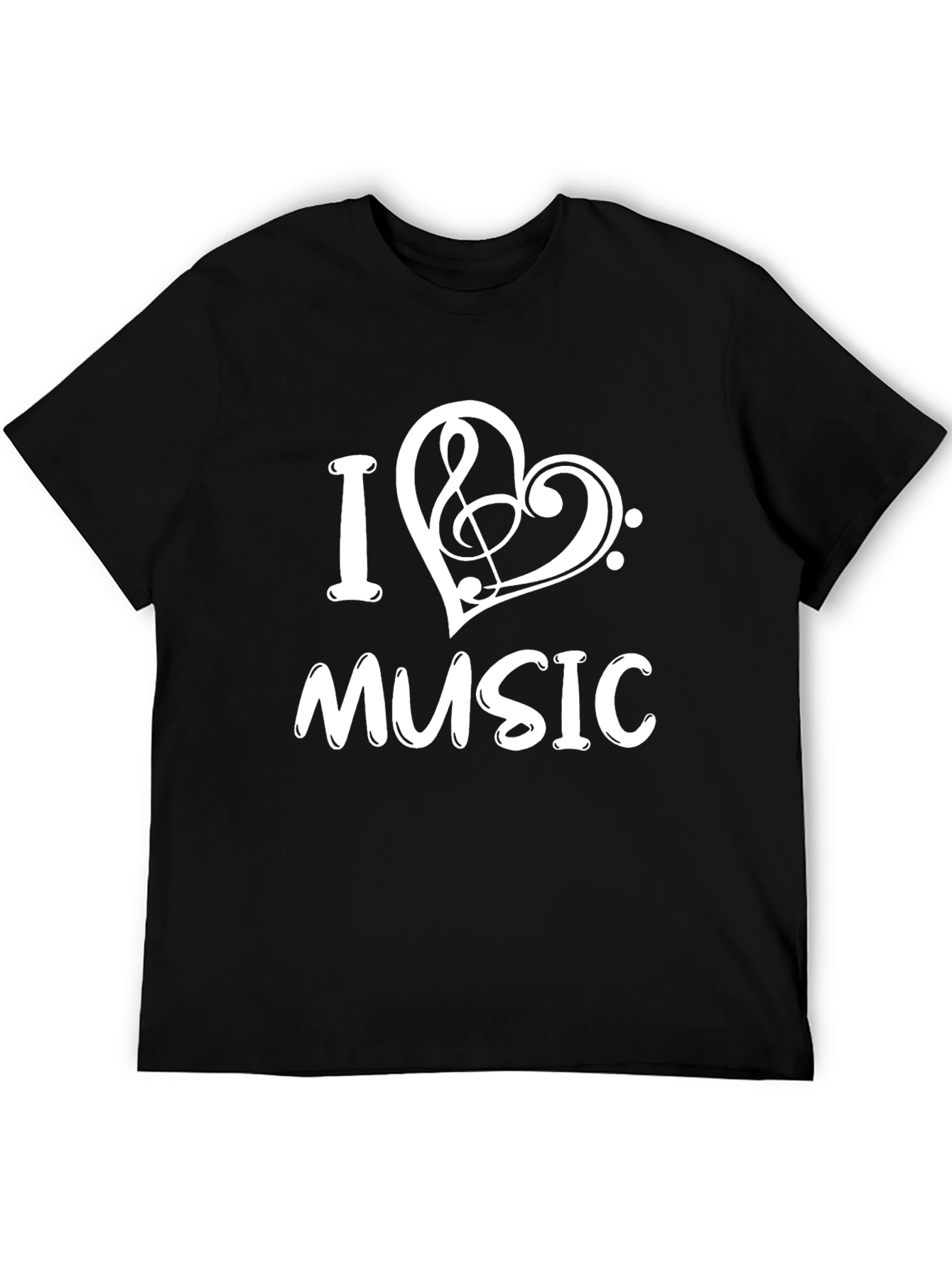 I Love Music Black T-Shirt