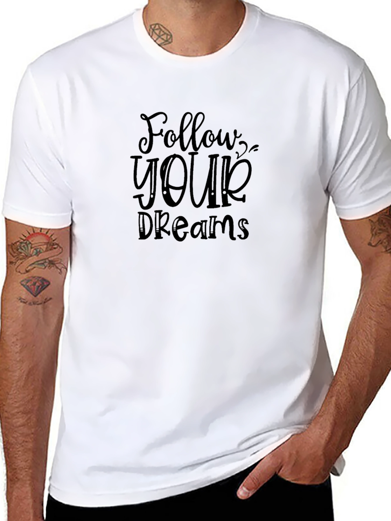 Follow Your Dreams Black Graphic Tee