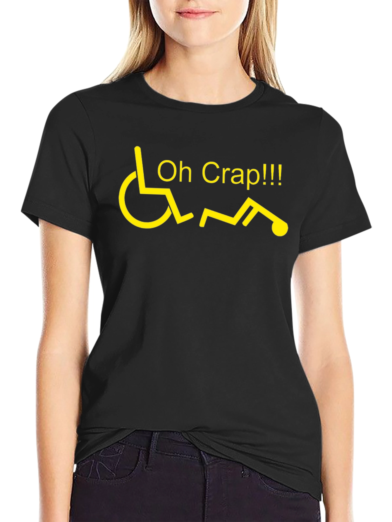 Oh Crap Wheelchair Humor Graphic T-Shirt