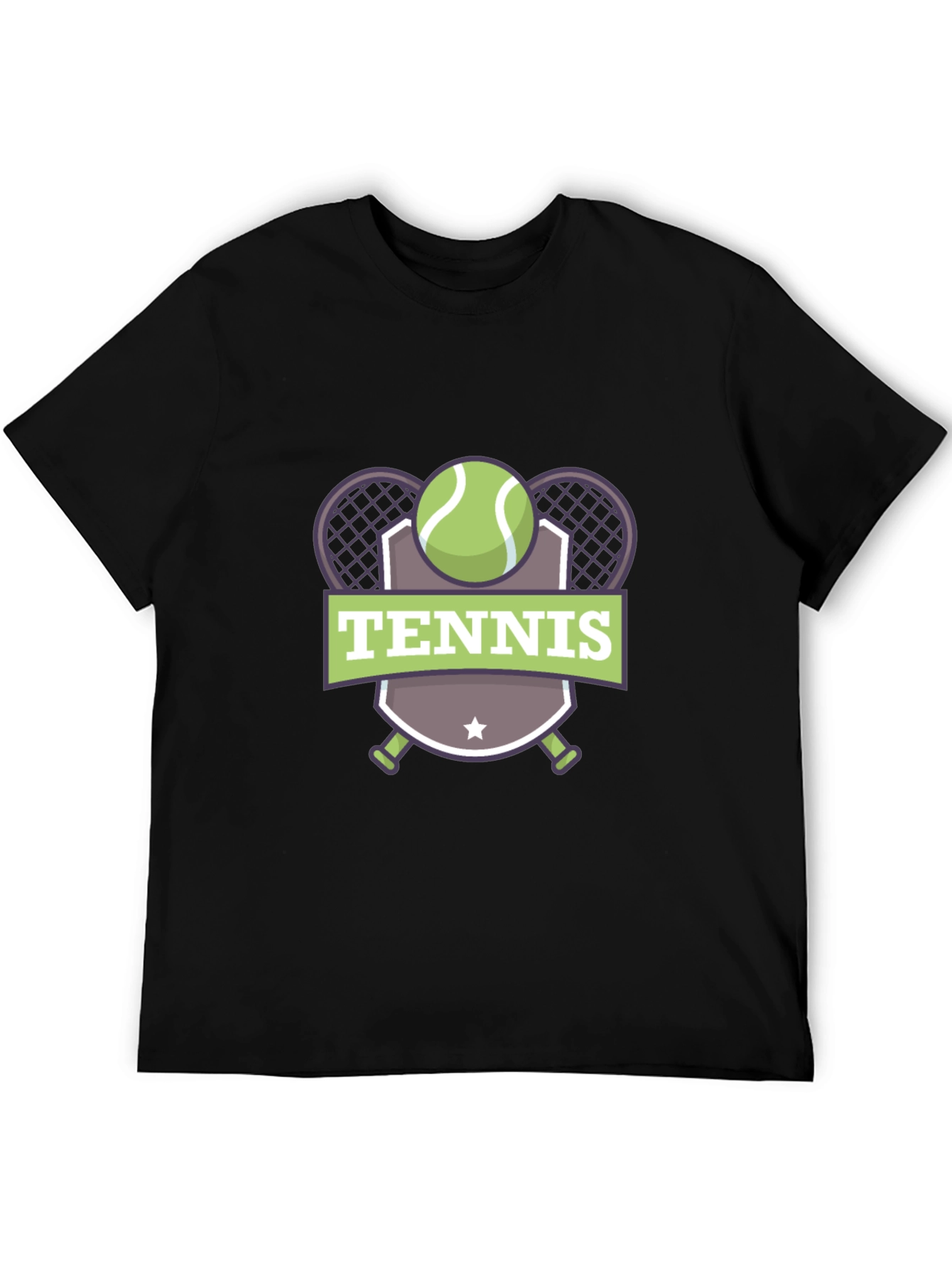 Tennis Graphic Black T-Shirt for Men