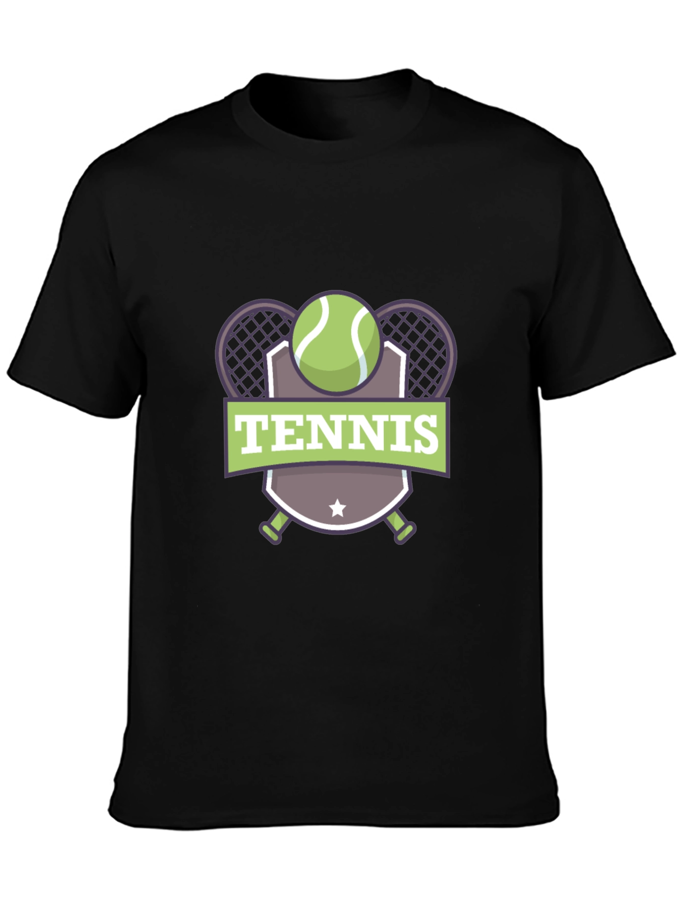 Tennis Graphic Black T-Shirt for Men