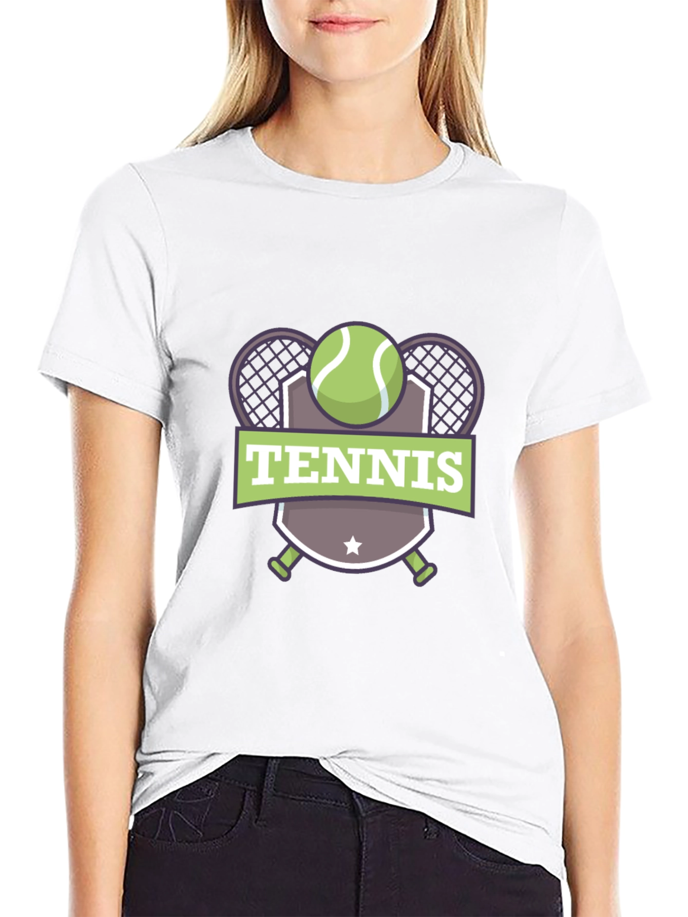 Tennis Graphic Black T-Shirt for Men