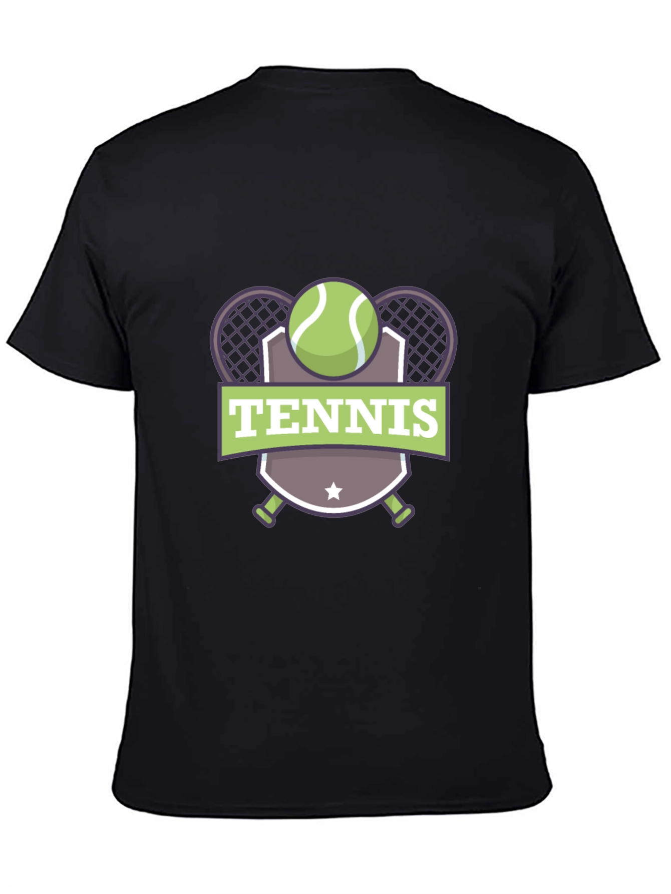 Tennis Graphic Black T-Shirt for Men