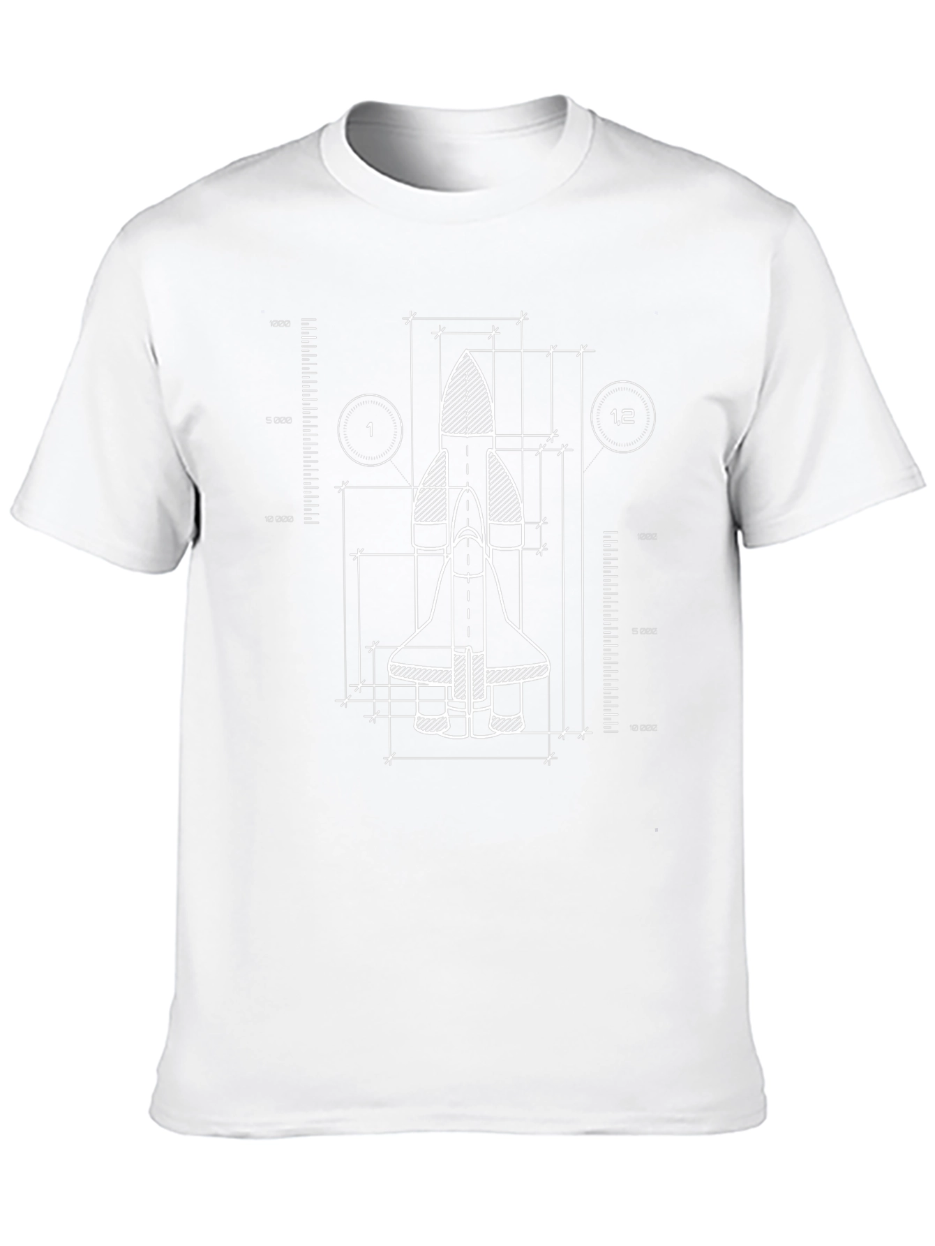 Space Shuttle Blueprint Graphic Tee - Black Cotton T-Shirt