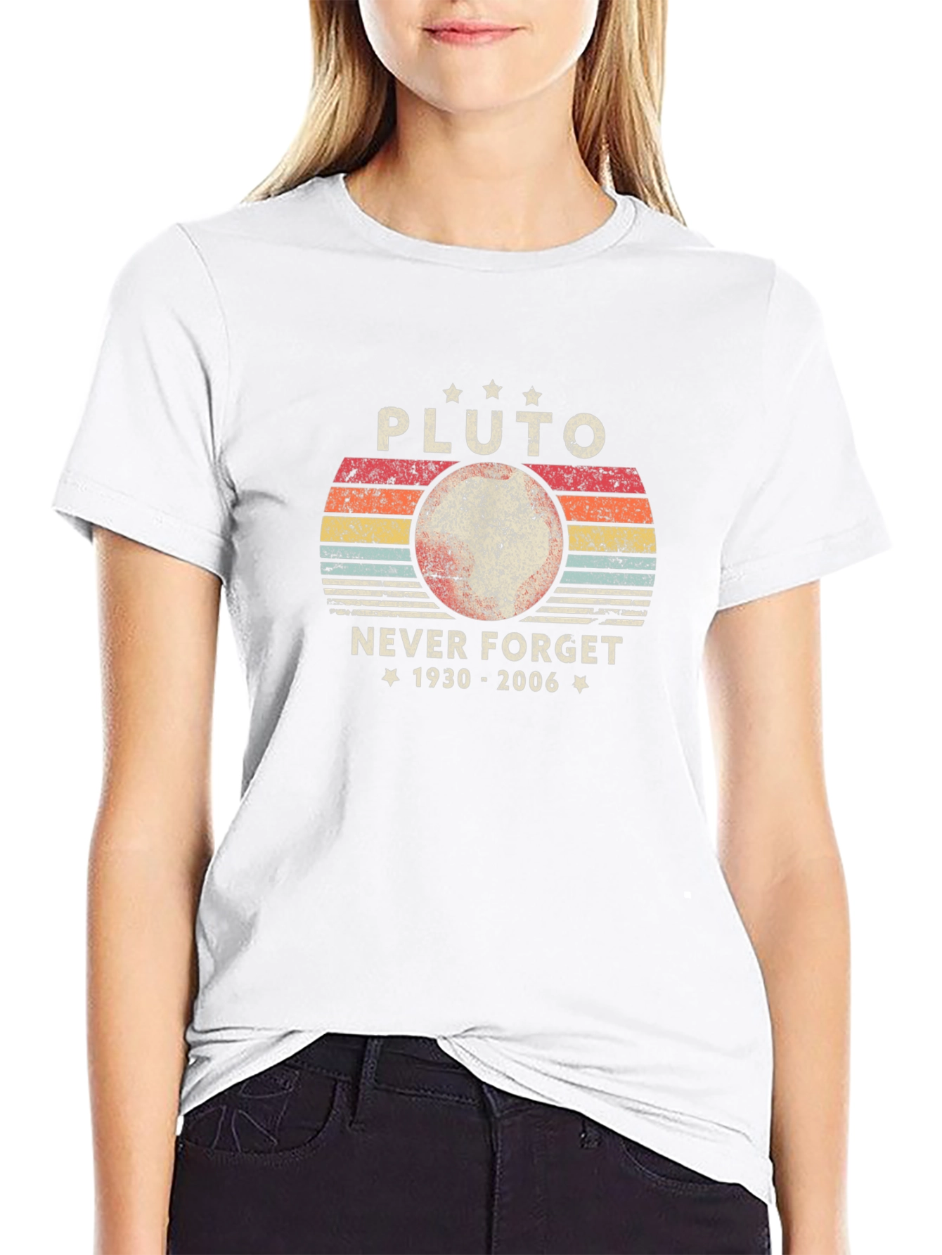 Pluto Never Forget Retro Graphic T-Shirt