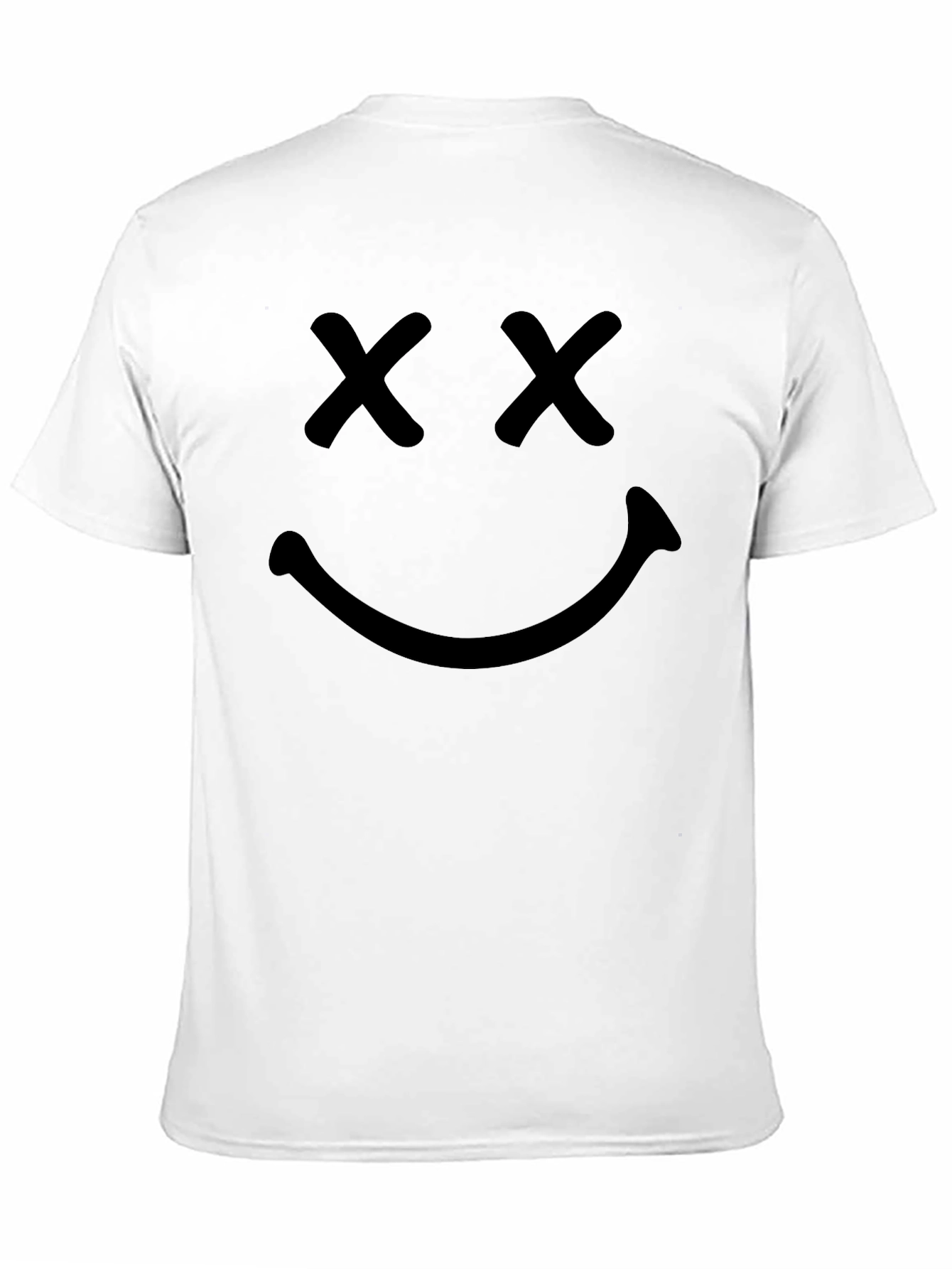 Smiley Face Graphic T-Shirt - Black Cotton Tee