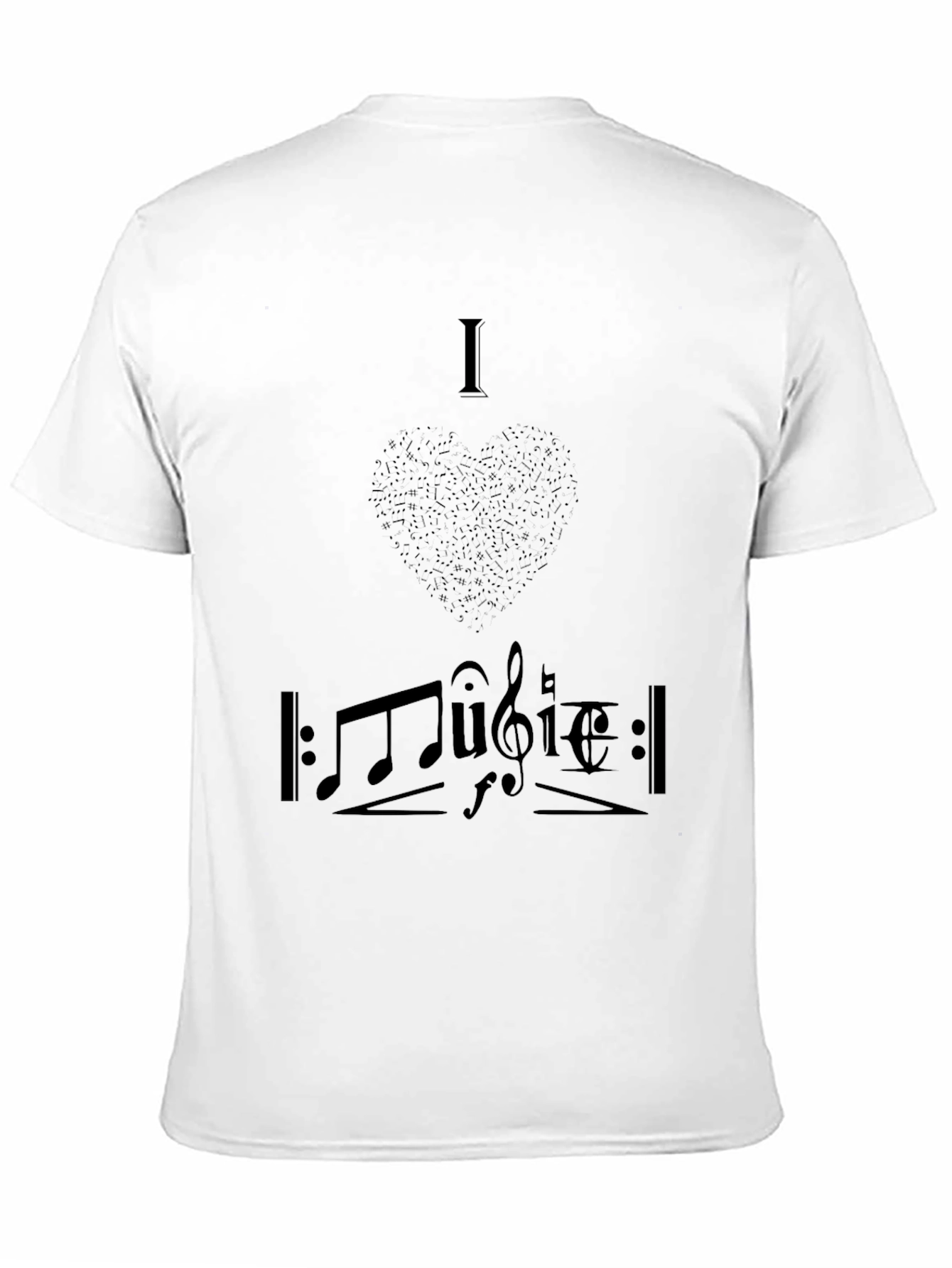 I Love Music Graphic Tee - Black Cotton T-Shirt