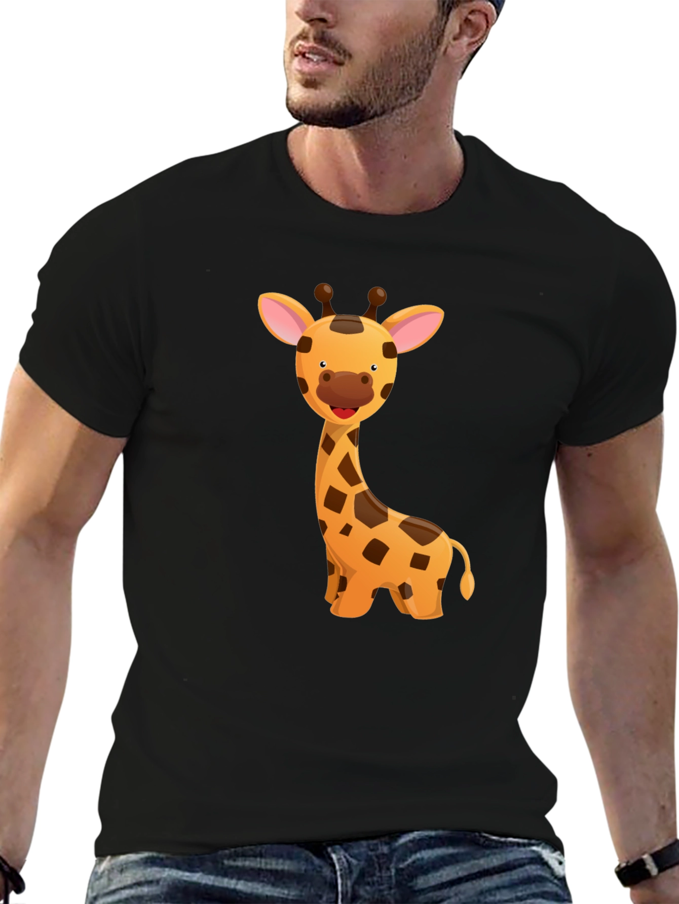 Giraffe Graphic T-Shirt - Fun Cartoon Design