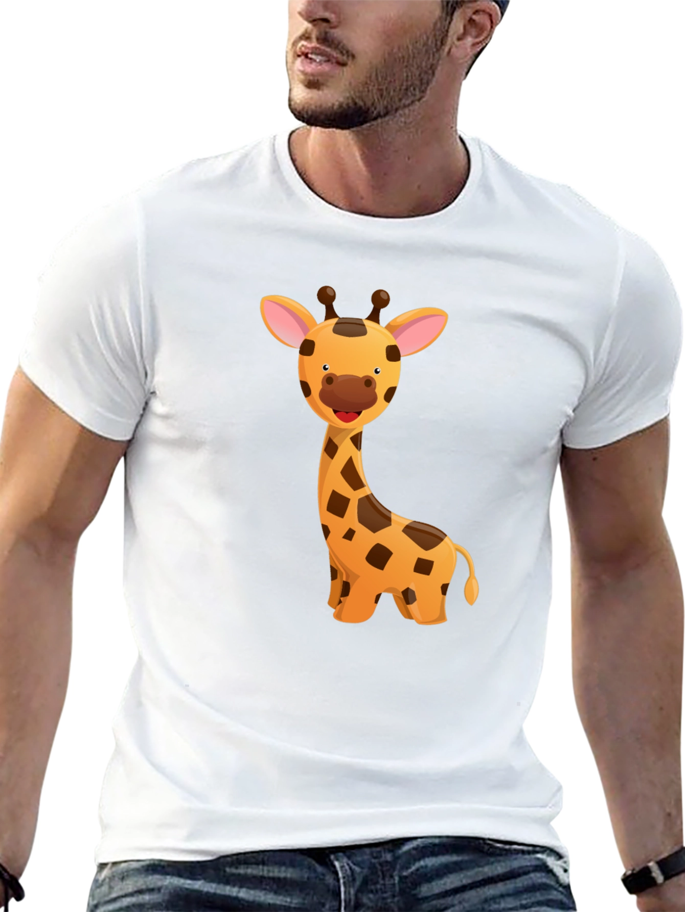 Giraffe Graphic T-Shirt - Fun Cartoon Design