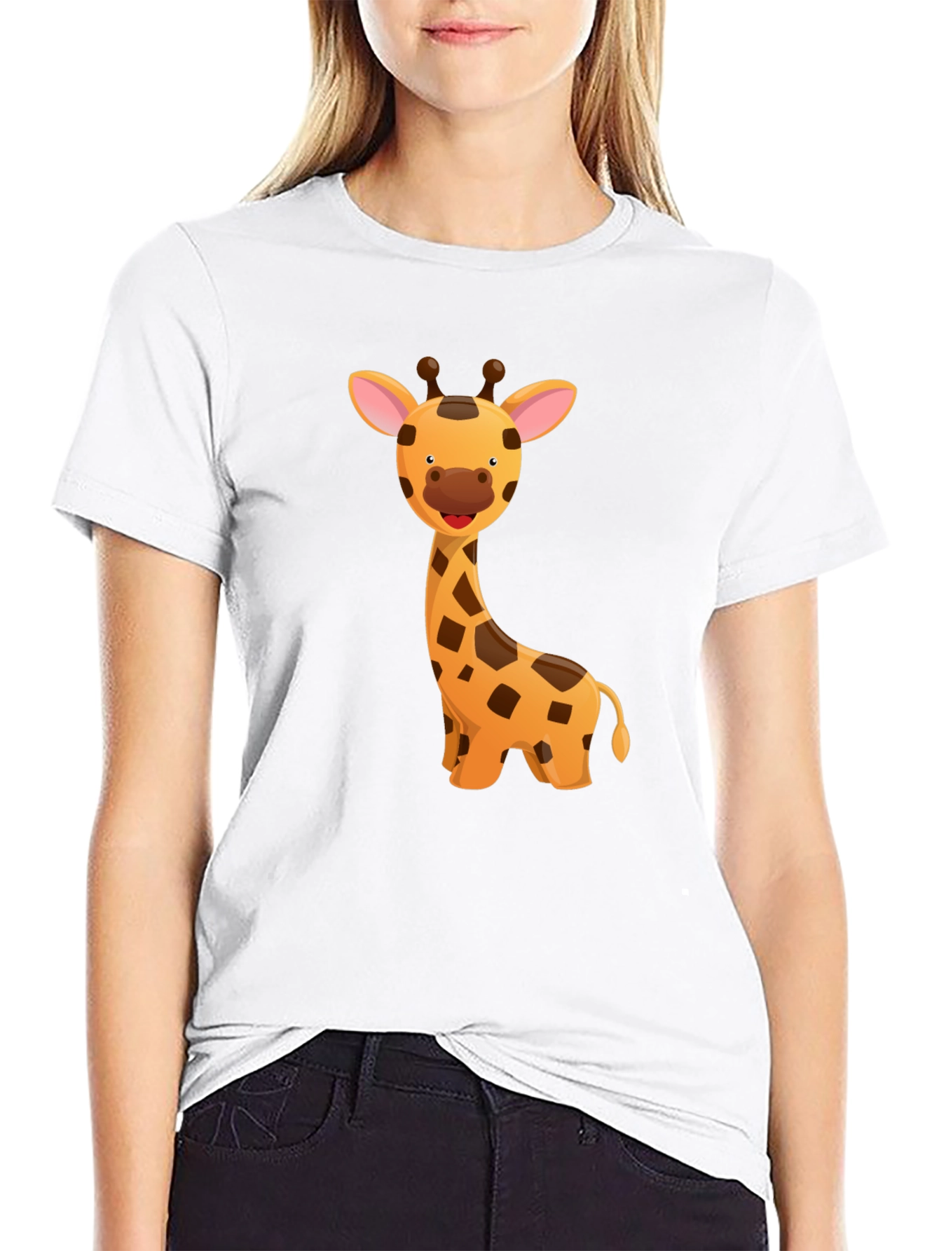 Giraffe Graphic T-Shirt - Fun Cartoon Design