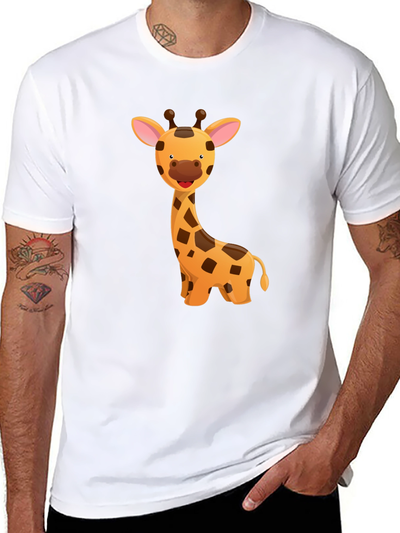 Giraffe Graphic T-Shirt - Fun Cartoon Design