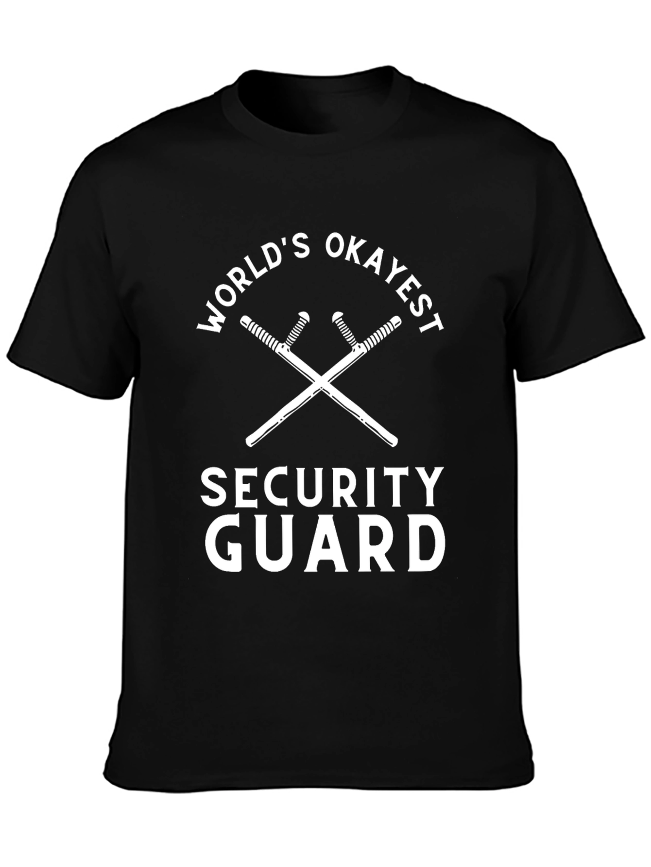 Worlds Okayest Security Guard Black T-Shirt