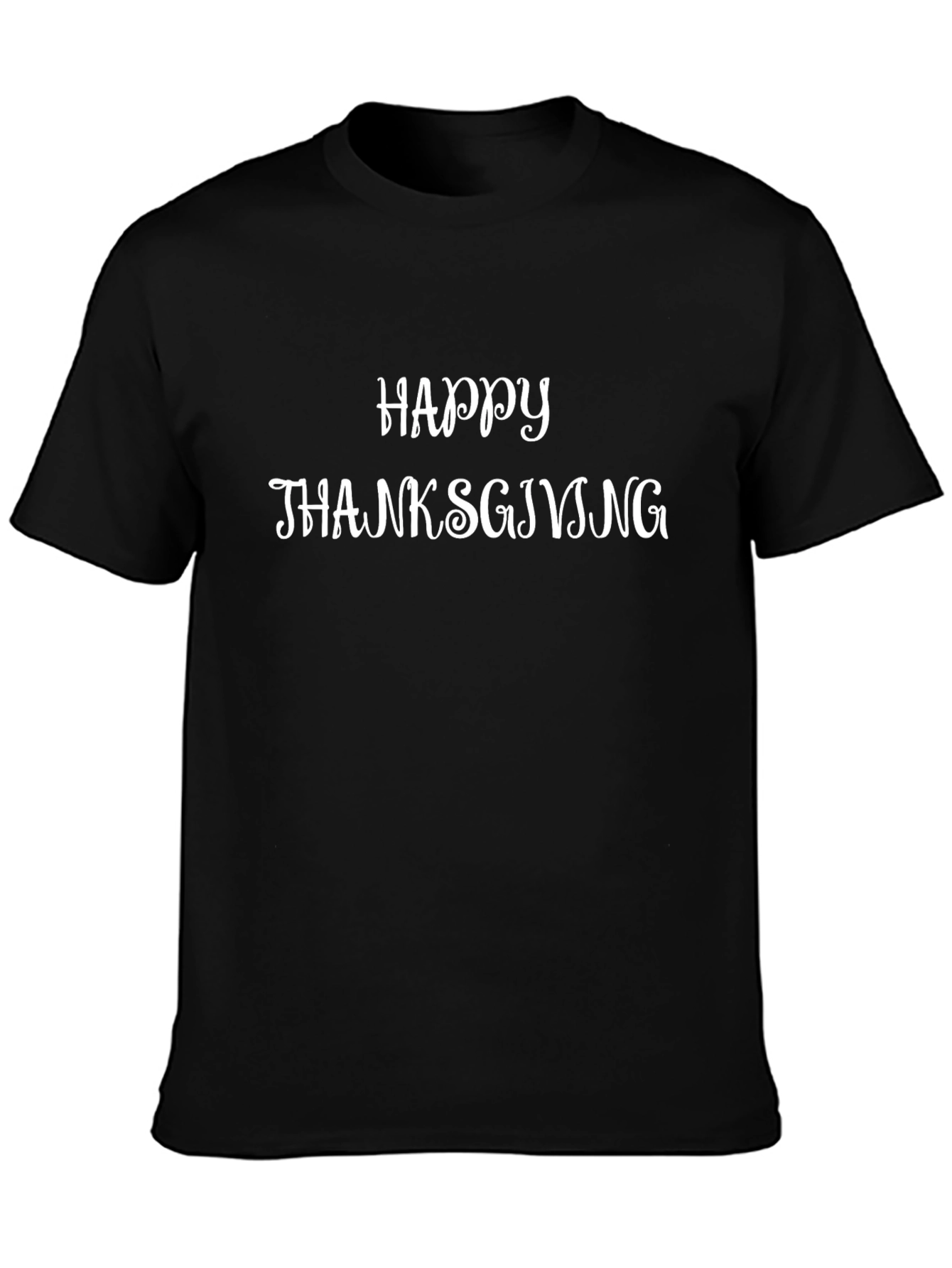 Happy Thanksgiving Graphic Black T-Shirt