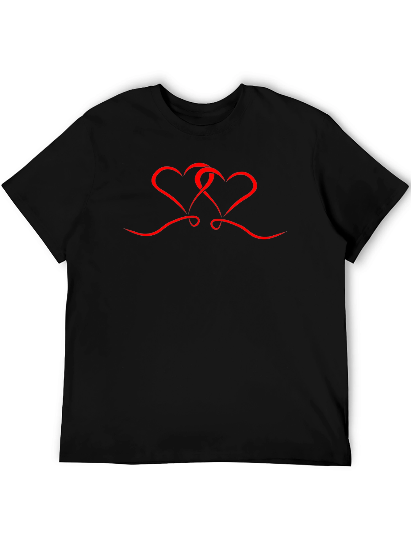 Black T-shirt with Red Heart Design