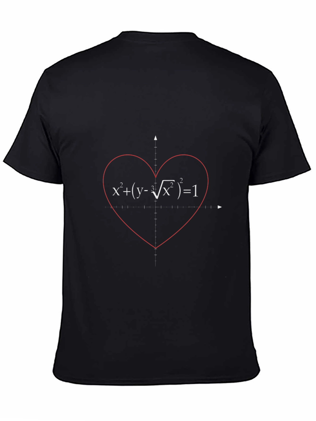 Math Equation Heart Graphic T-Shirt - Black