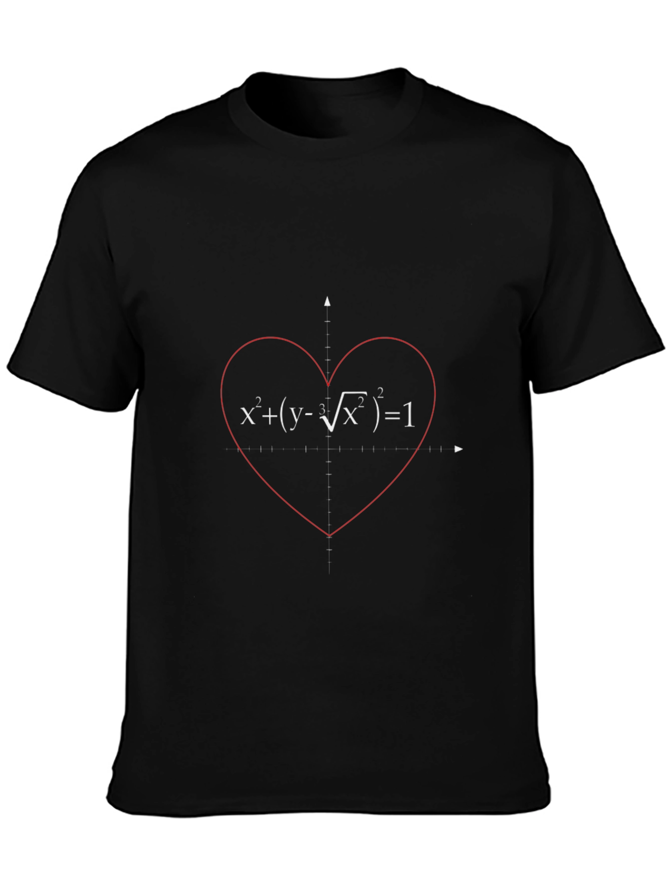 Math Equation Heart Graphic T-Shirt - Black