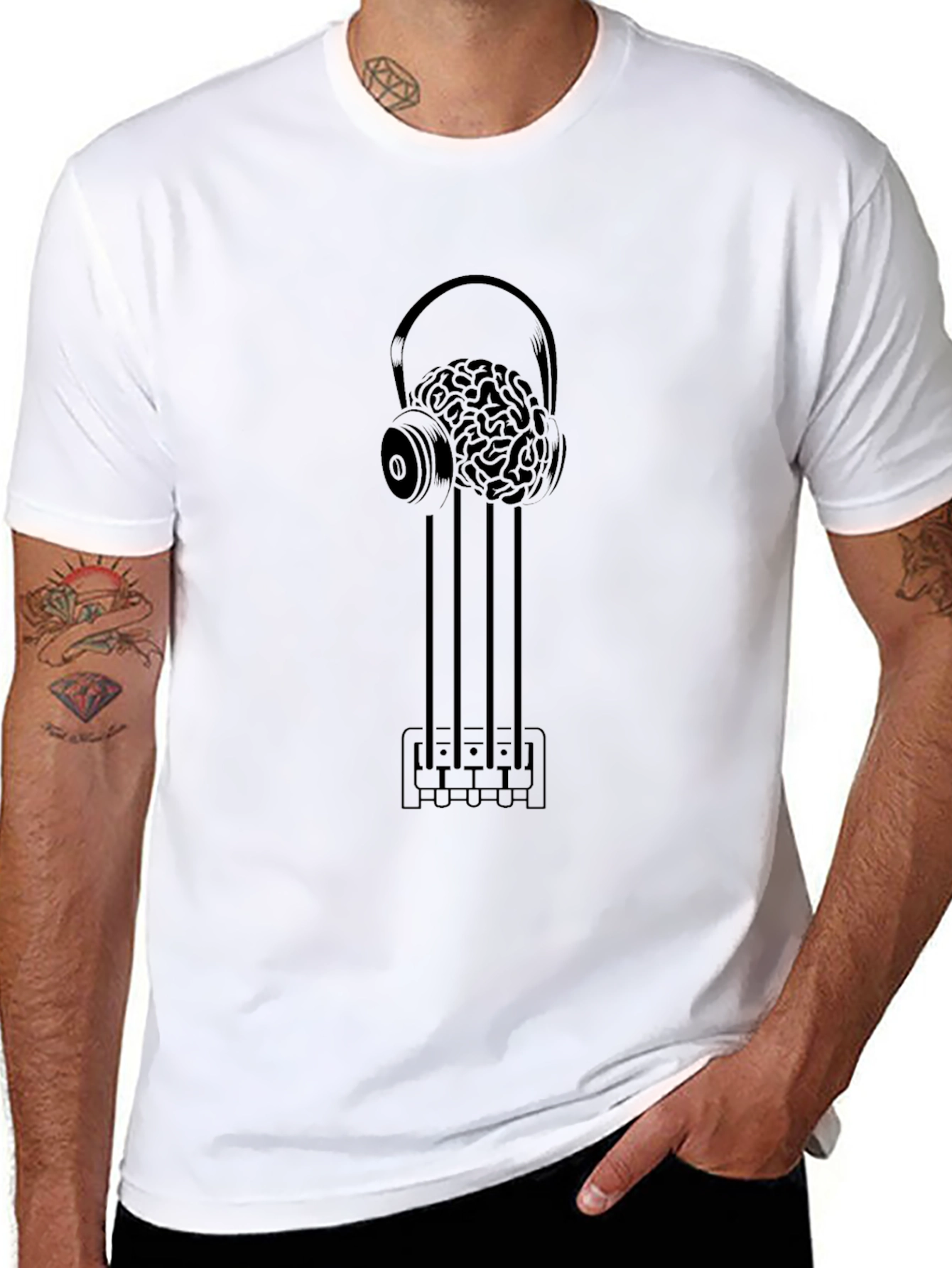 Brain Music Graphic T-Shirt
