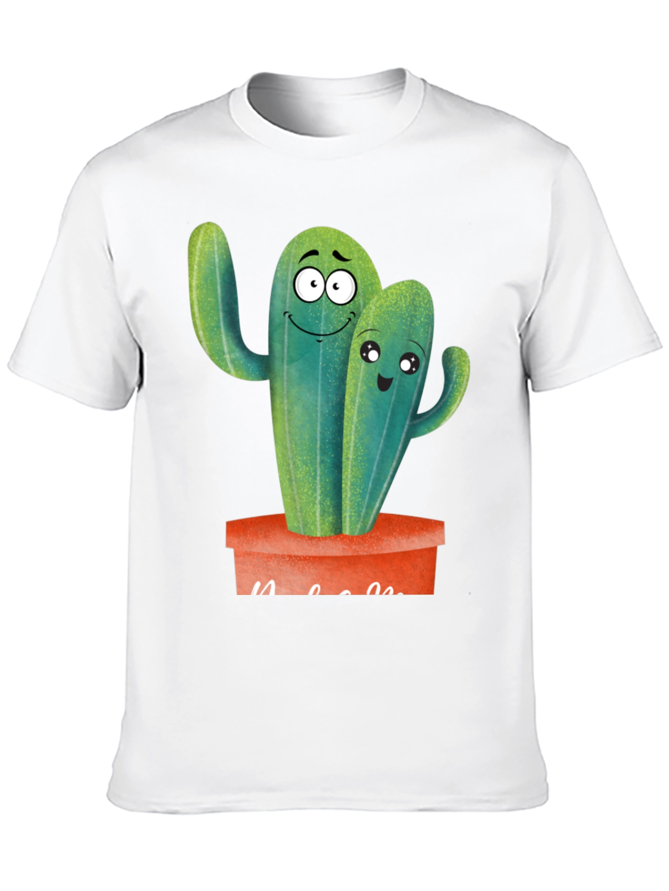 Cute Cactus Couple Black T-Shirt