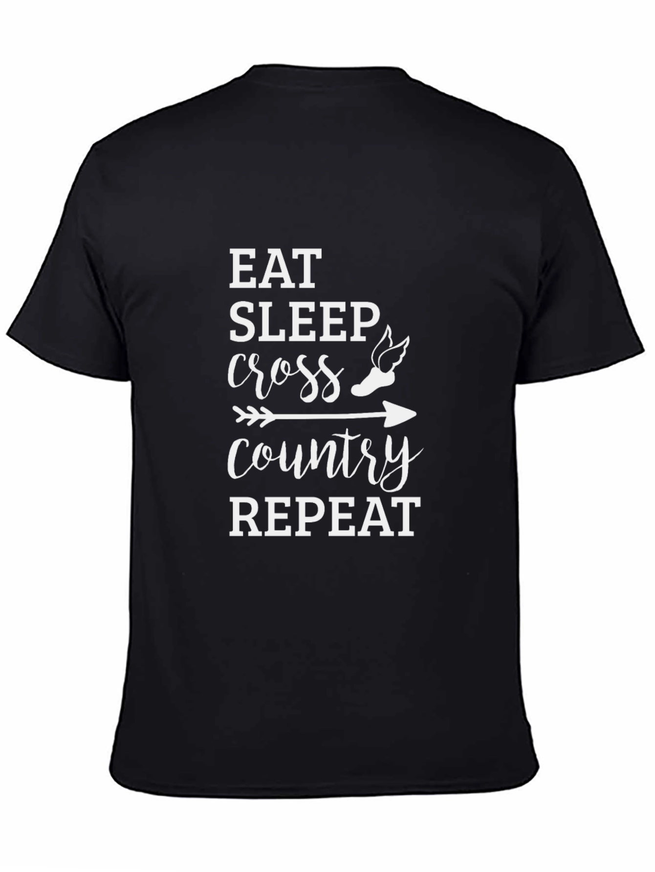 Eat Sleep Cross Country Repeat Black Graphic Tee