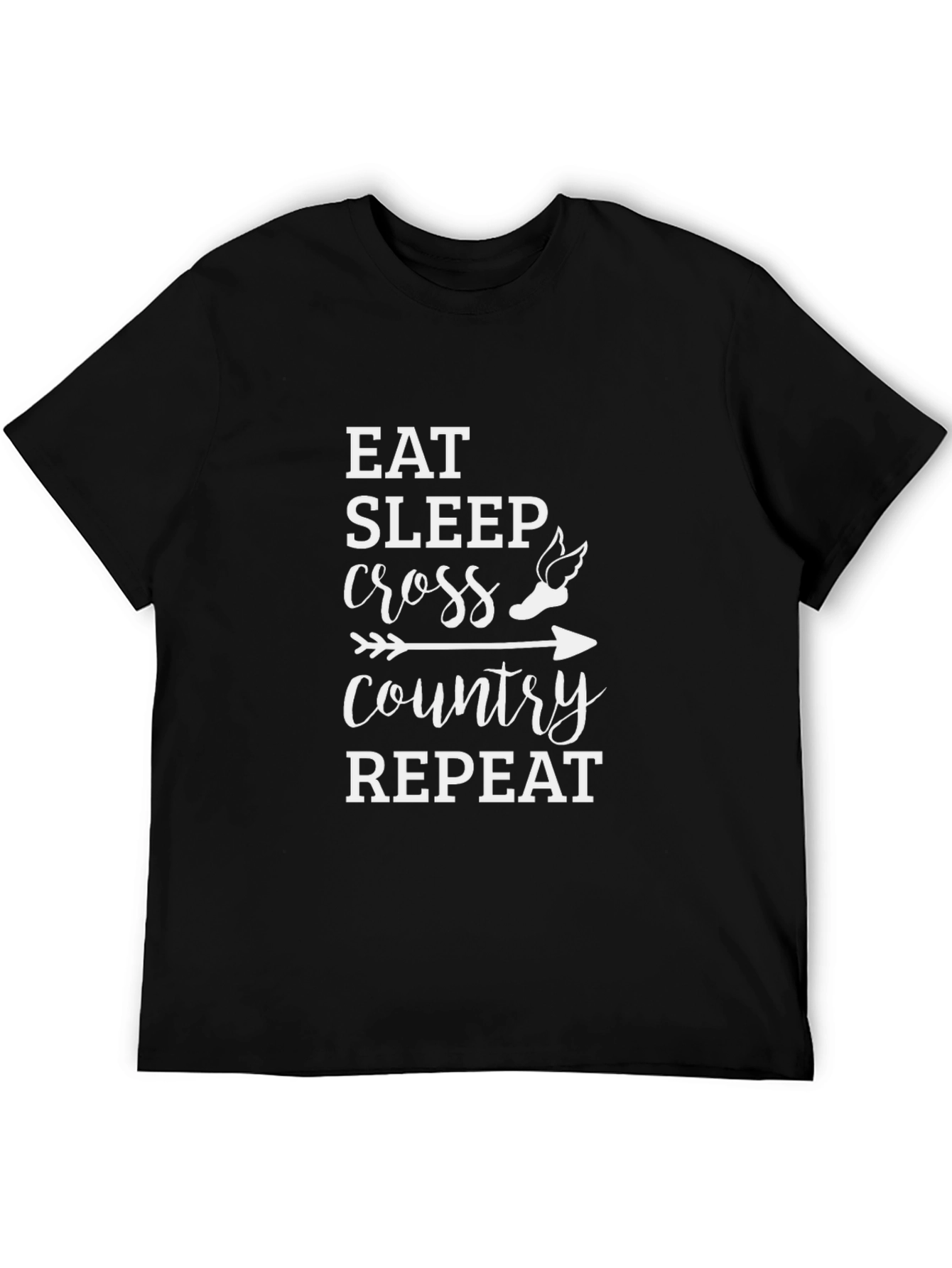 Eat Sleep Cross Country Repeat Black Graphic Tee
