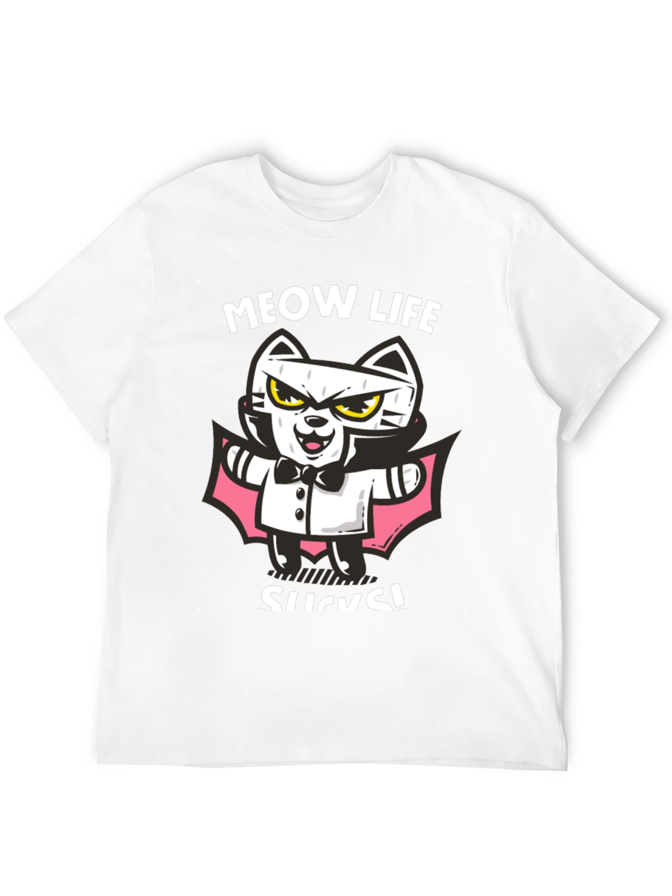 Meow Life Sucks Cat Vampire Graphic Tee