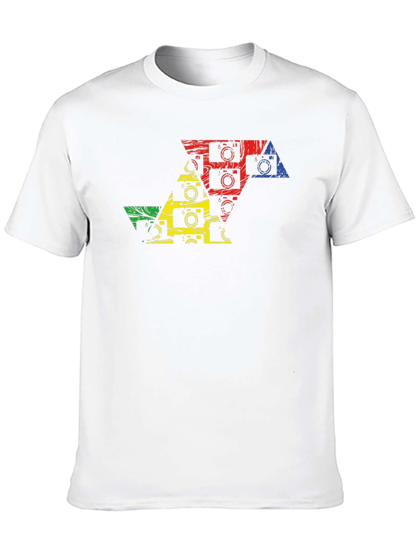 Camera Triangle Graphic Tee - Artsy Photo T-Shirt