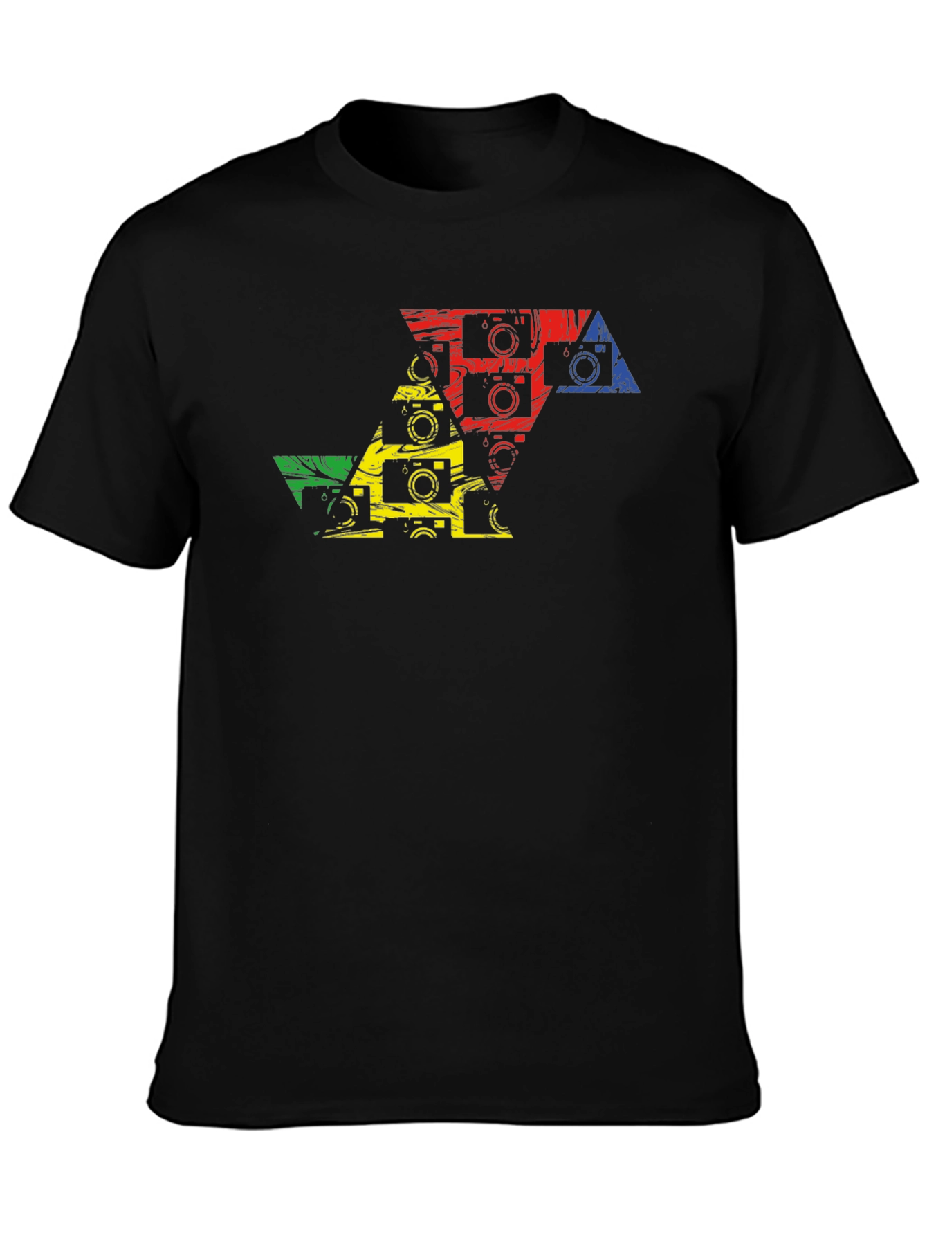Camera Triangle Graphic Tee - Artsy Photo T-Shirt