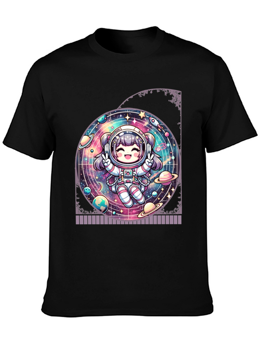 Astronaut Girl Graphic T-Shirt - Space Adventure Tee