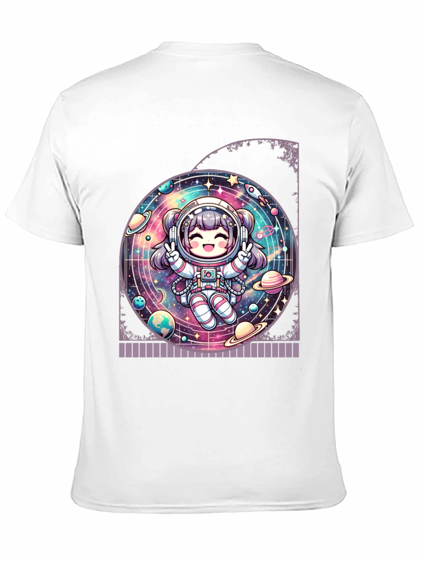 Astronaut Girl Graphic T-Shirt - Space Adventure Tee