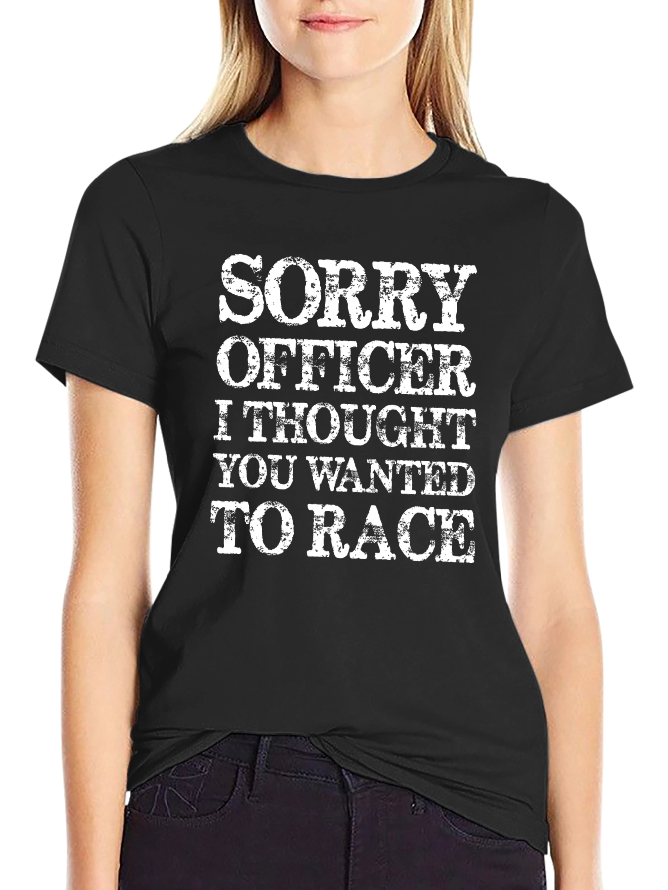 Funny Sorry Officer Graphic T-Shirt