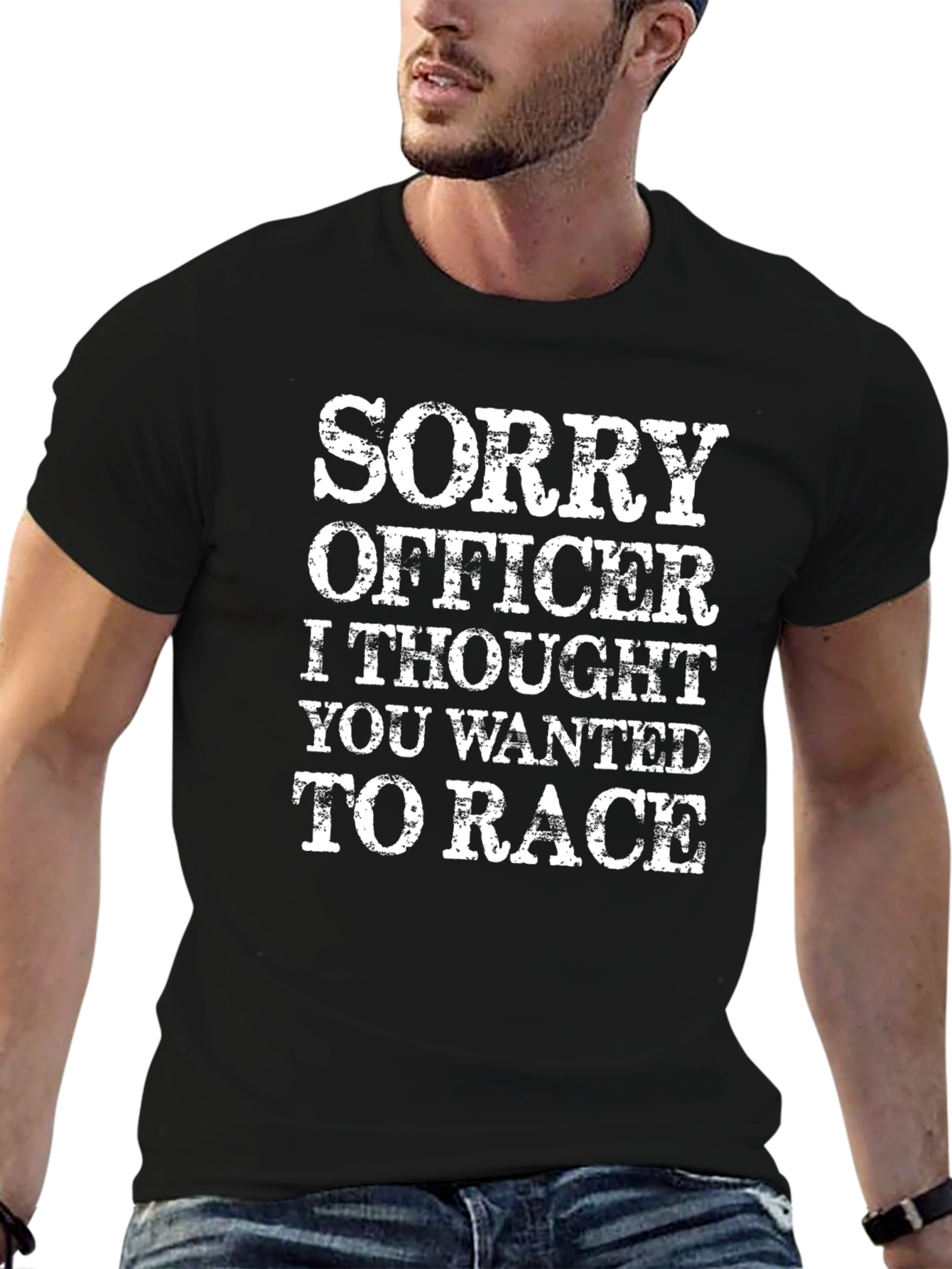 Funny Sorry Officer Graphic T-Shirt
