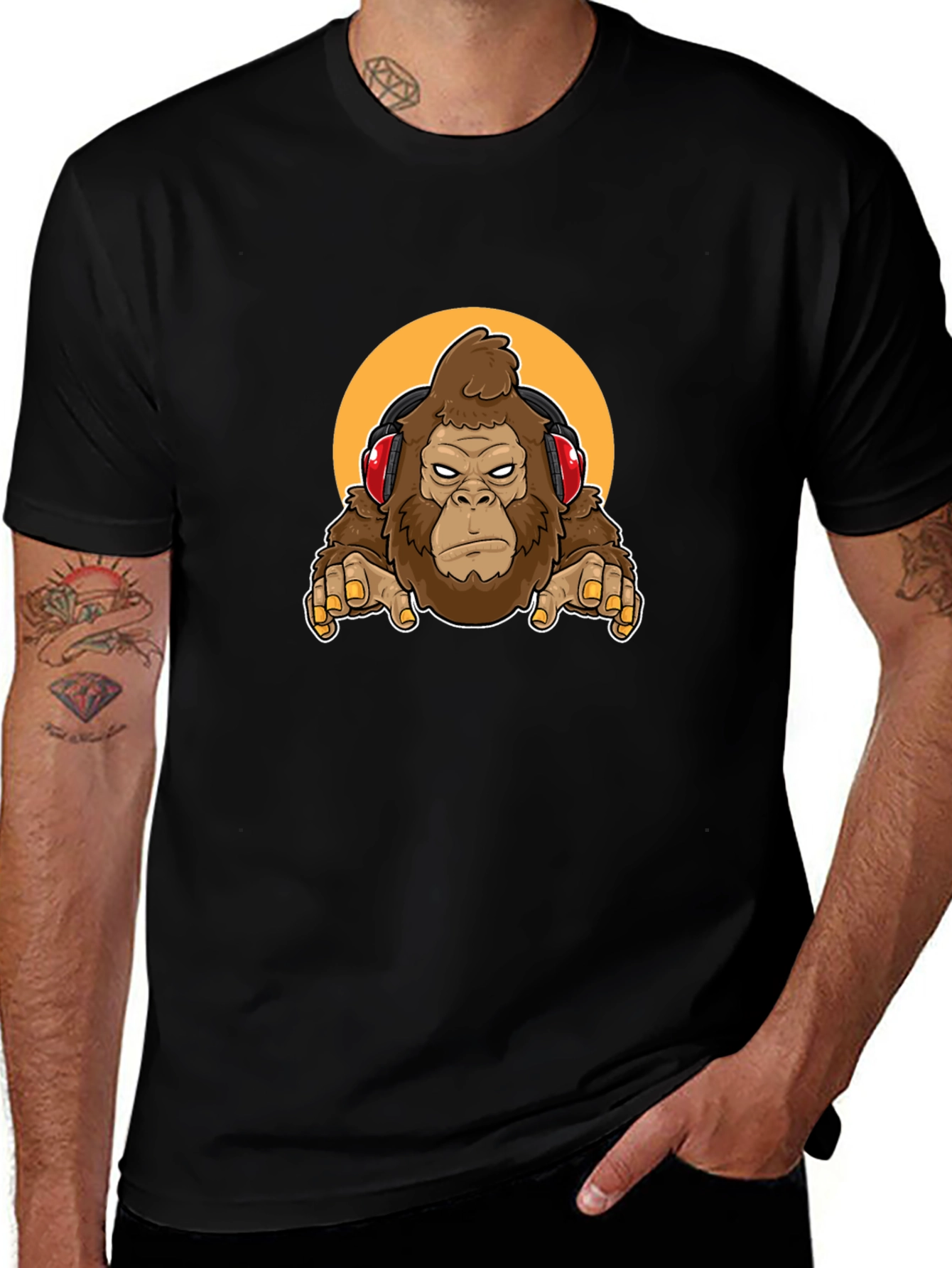 Cool Ape DJ T-Shirt - Black Graphic Tee
