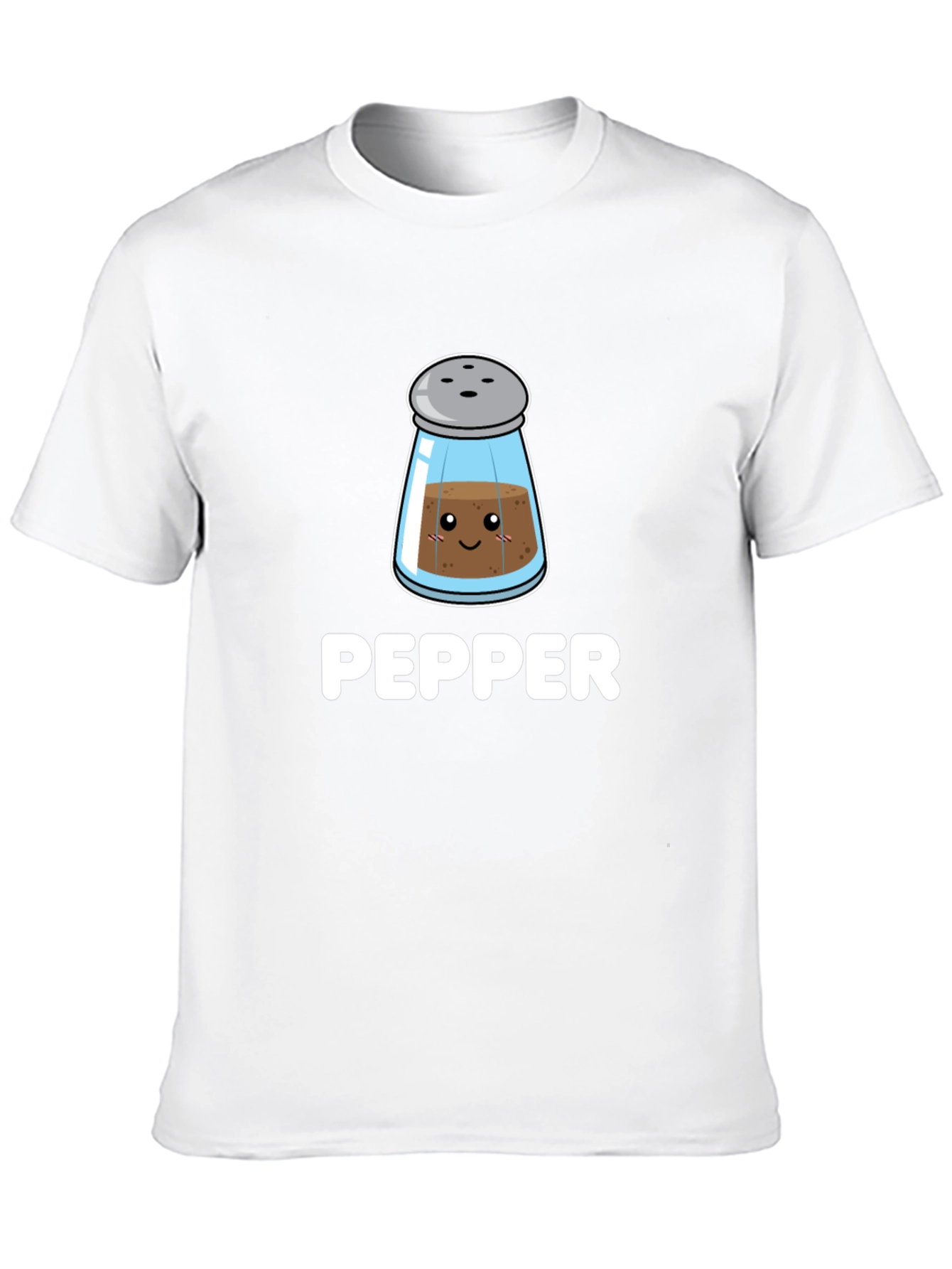 Cute Pepper Shaker Graphic Tee - Black