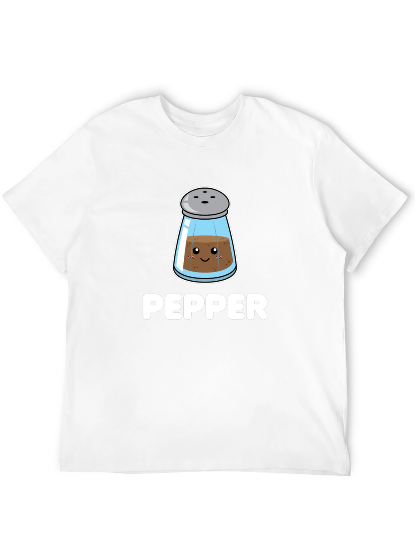 Cute Pepper Shaker Graphic Tee - Black