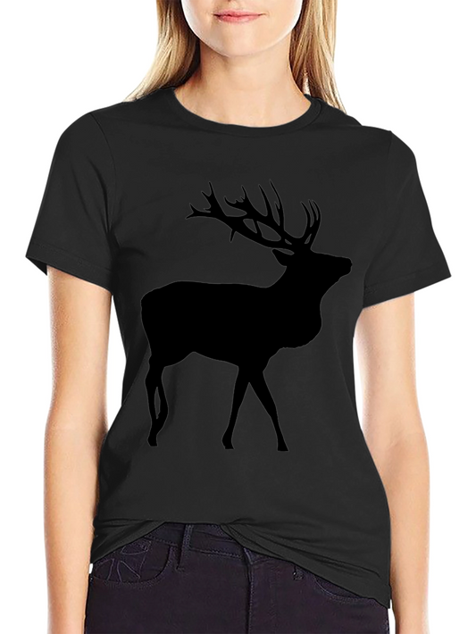 Deer Silhouette T-Shirt - Black