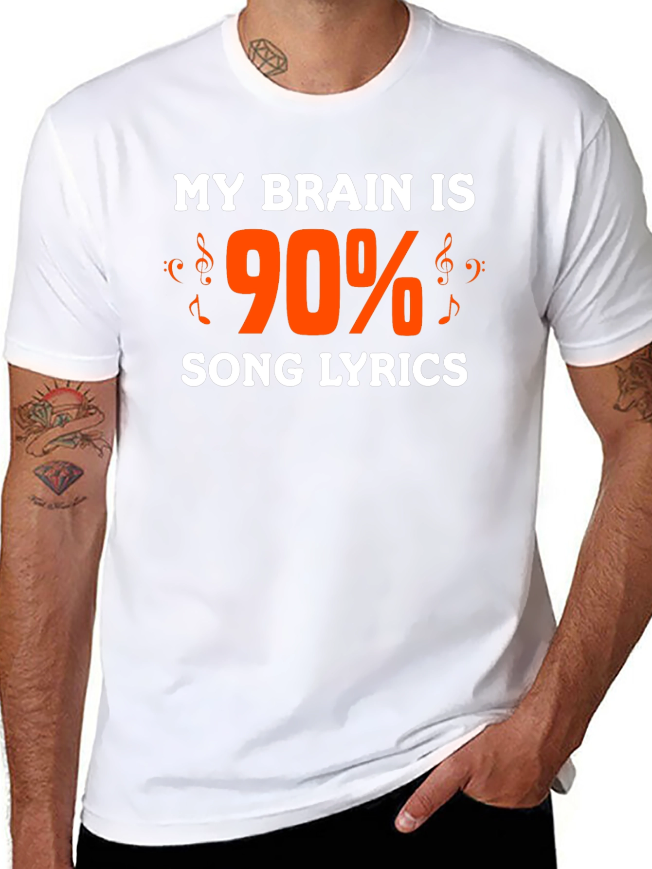 My Brain Is 90% Song Lyrics Graphic Tee