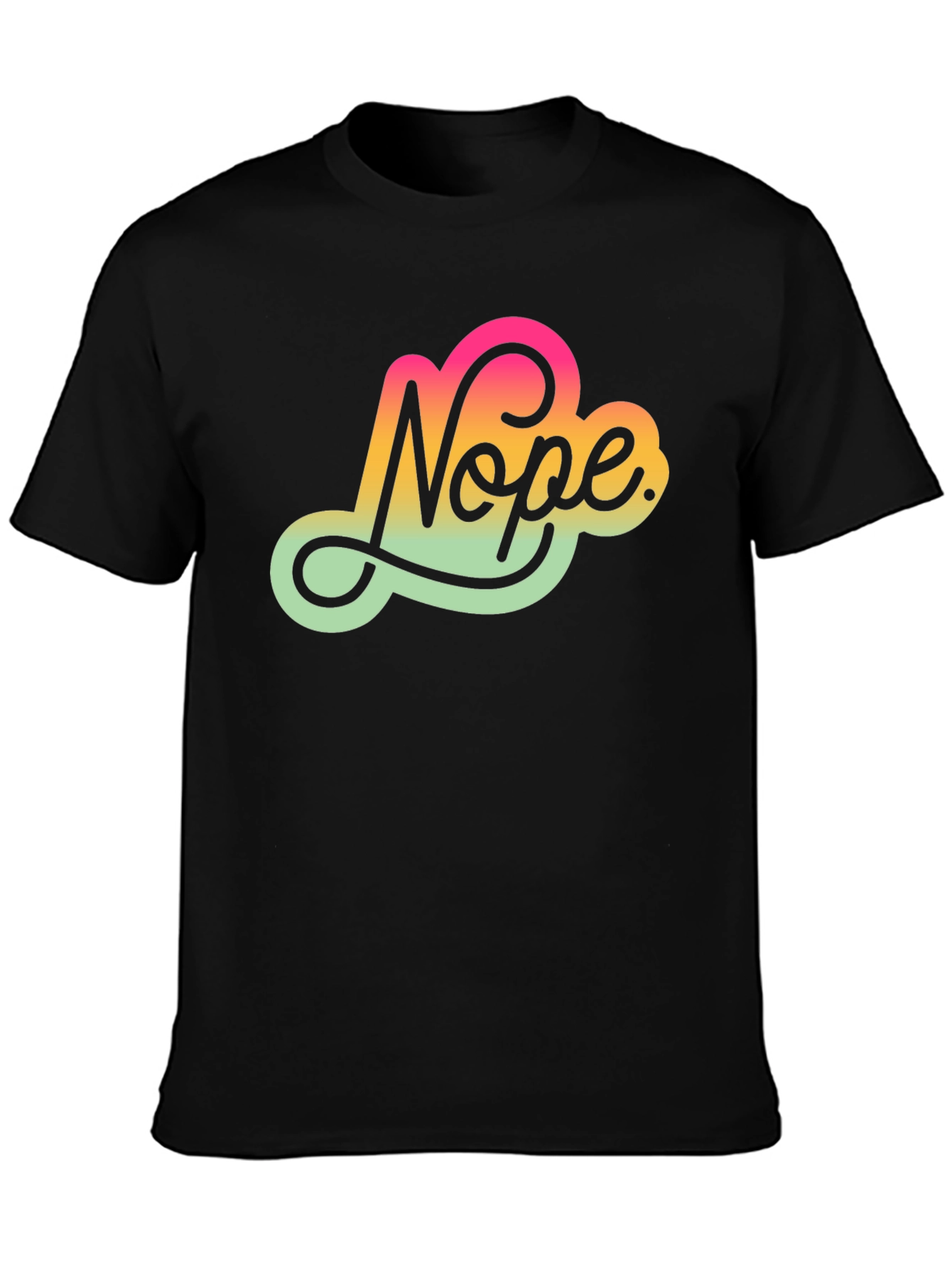 Nope Gradient Graphic T-Shirt - Trendy Casual Wear