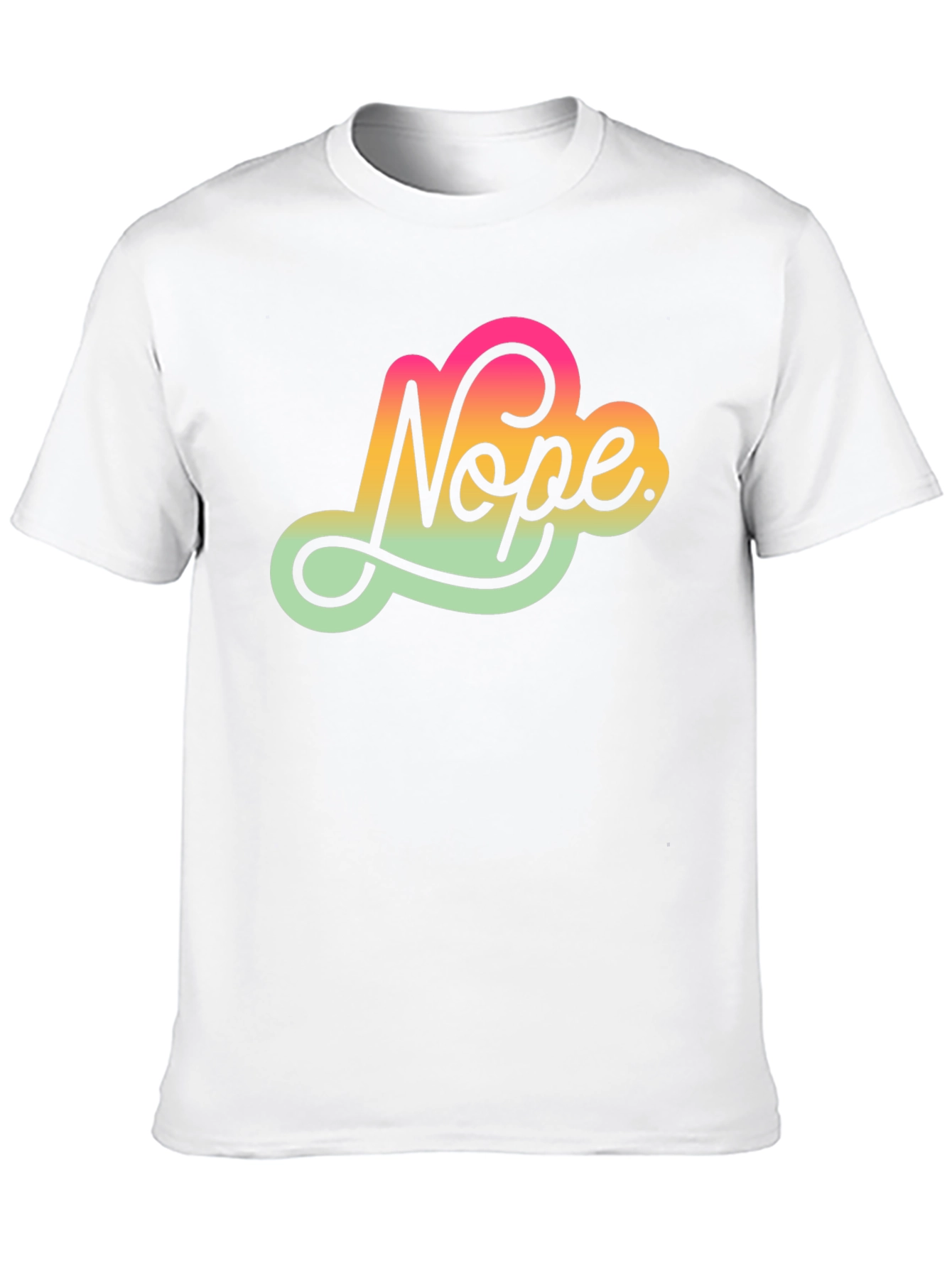 Nope Gradient Graphic T-Shirt - Trendy Casual Wear