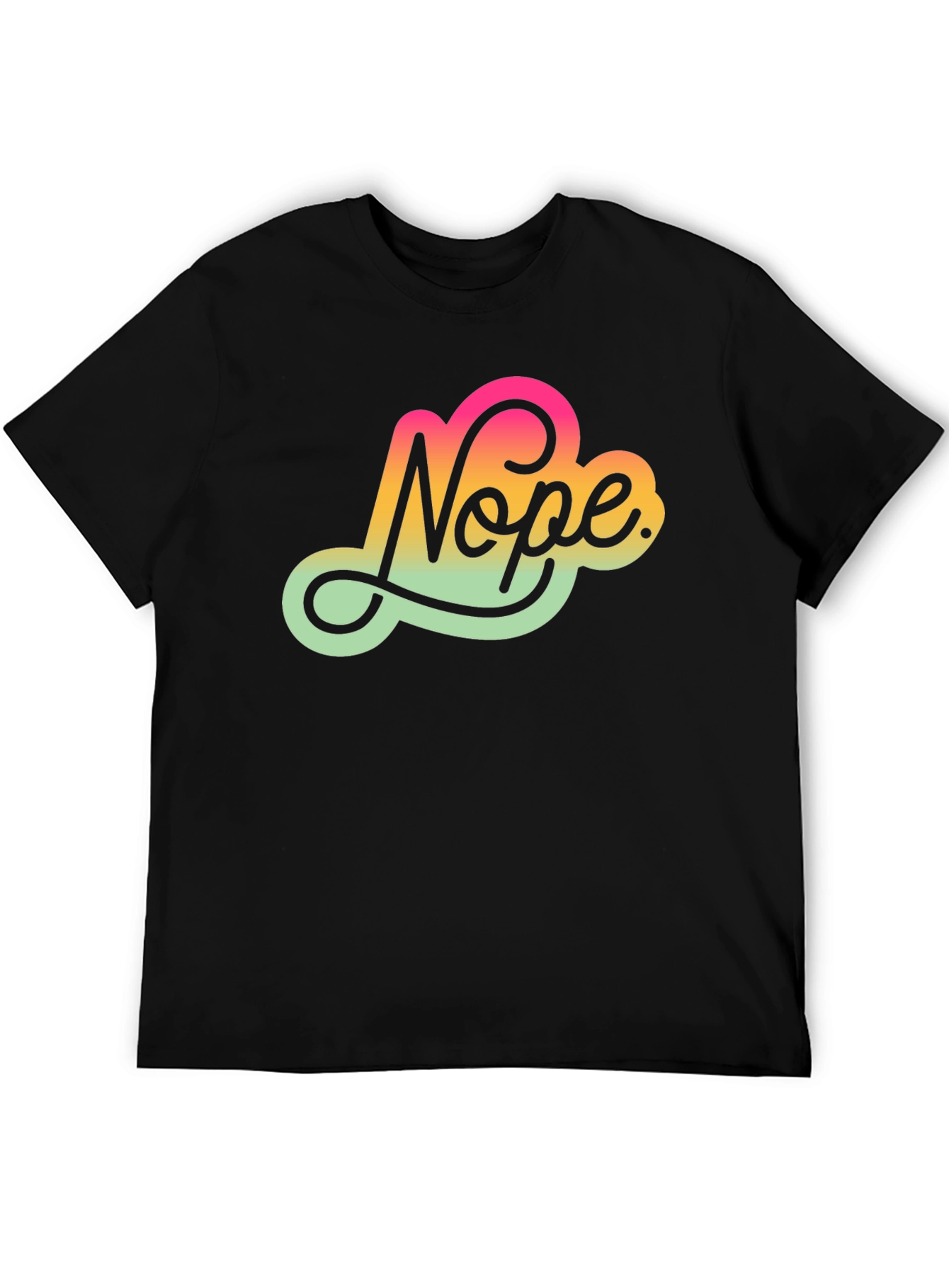 Nope Gradient Graphic T-Shirt - Trendy Casual Wear