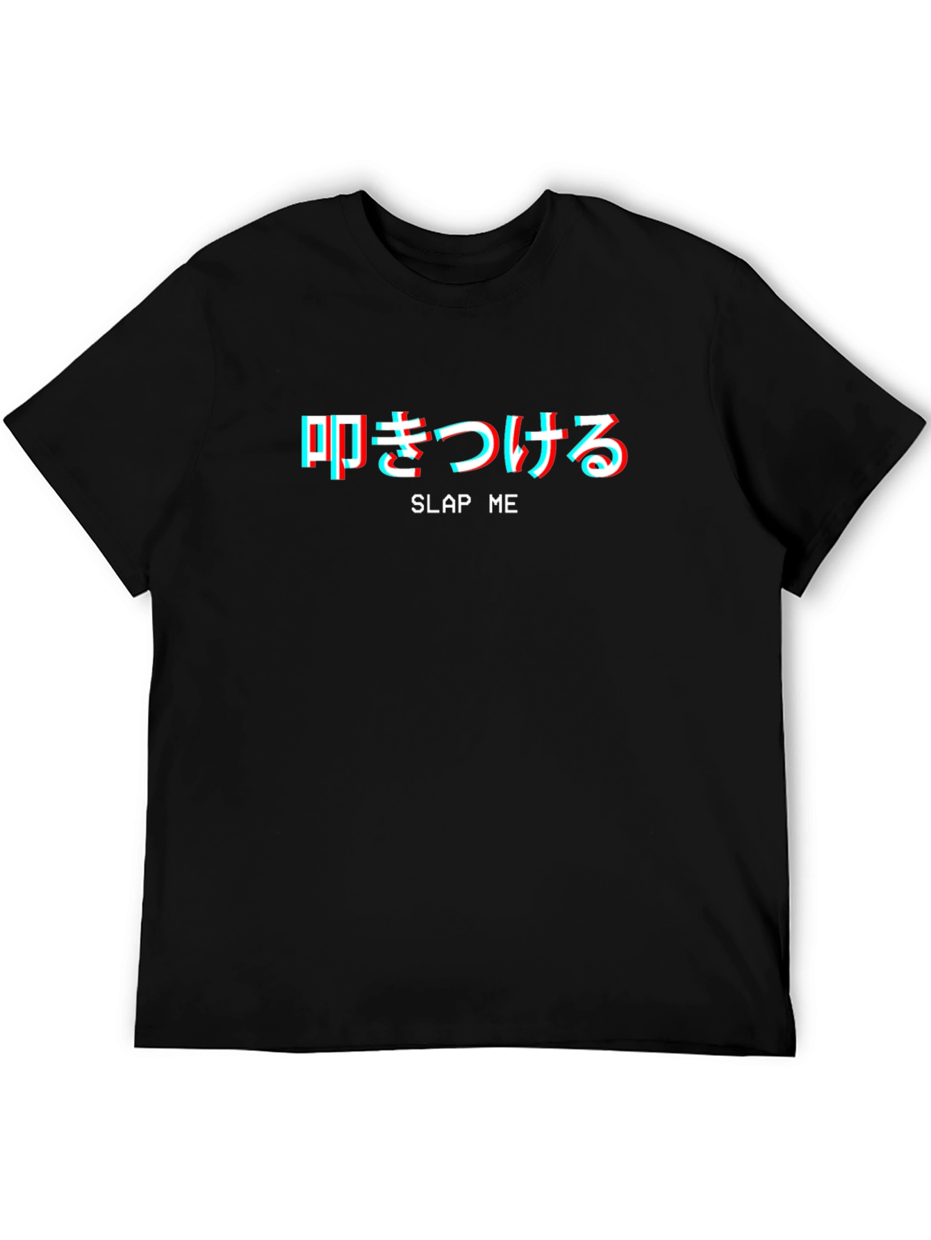 Slap Me Graphic Tee - Trendy Japanese Text T-Shirt