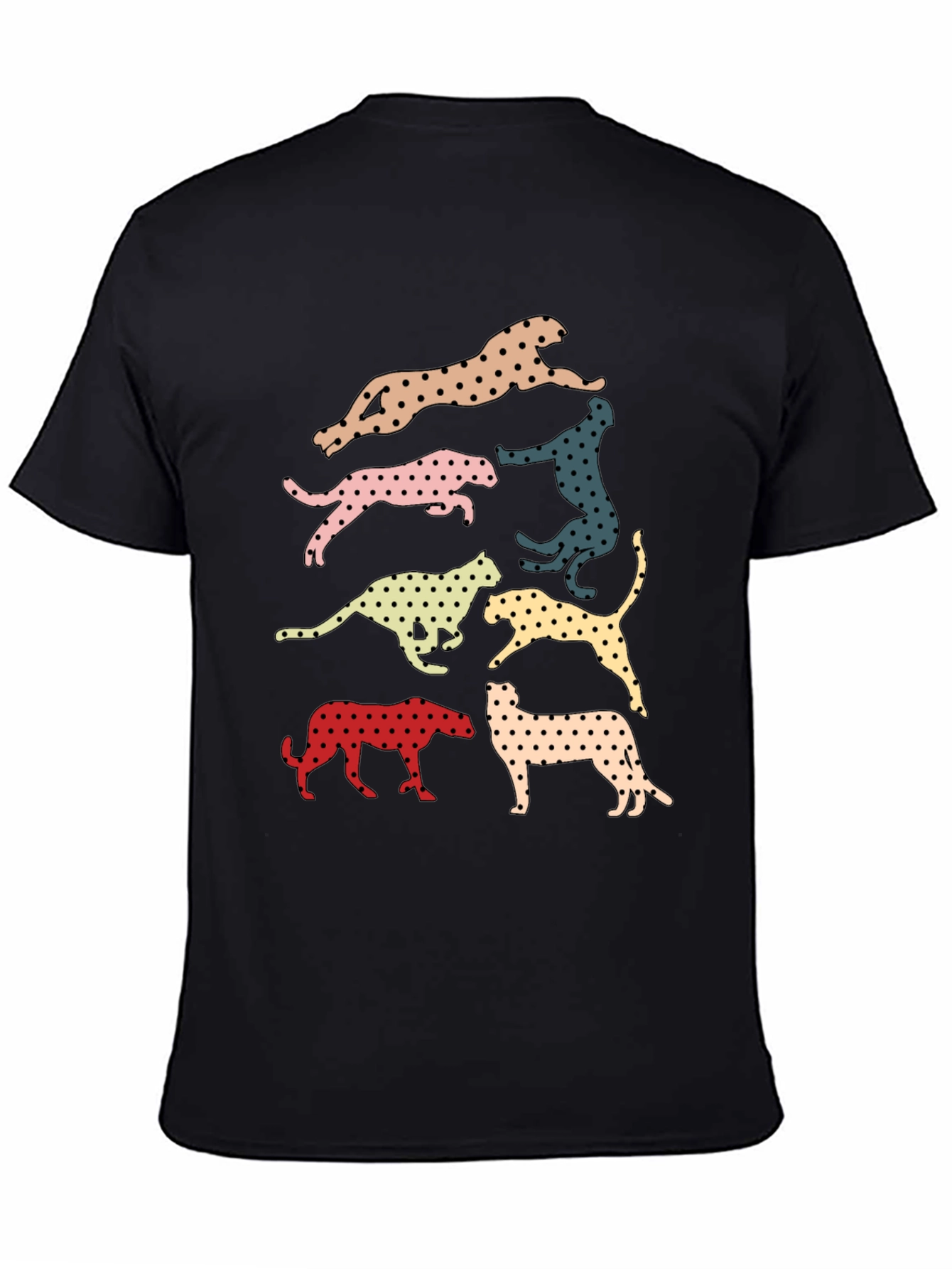 Retro Leopard Print Crew Neck T-Shirt