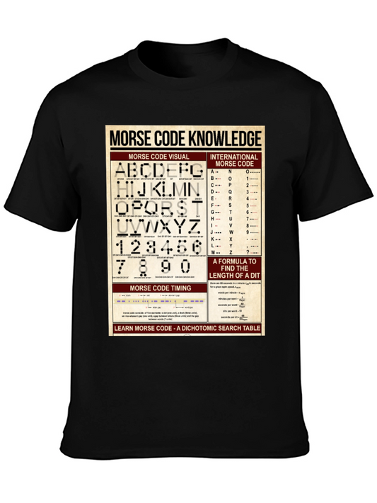 Morse Code Knowledge Chart Graphic T-Shirt