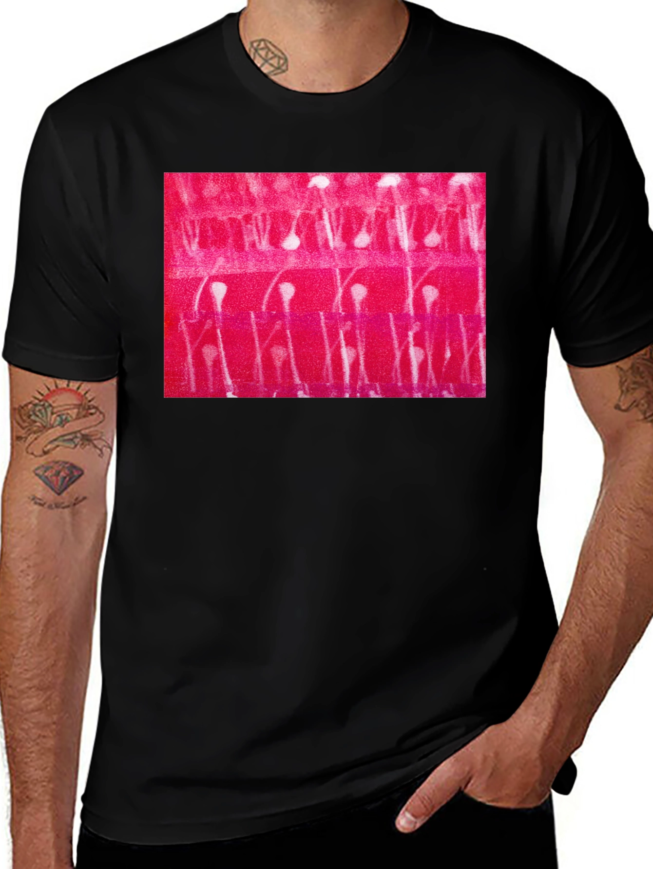 Abstract Patterned Black T-Shirt