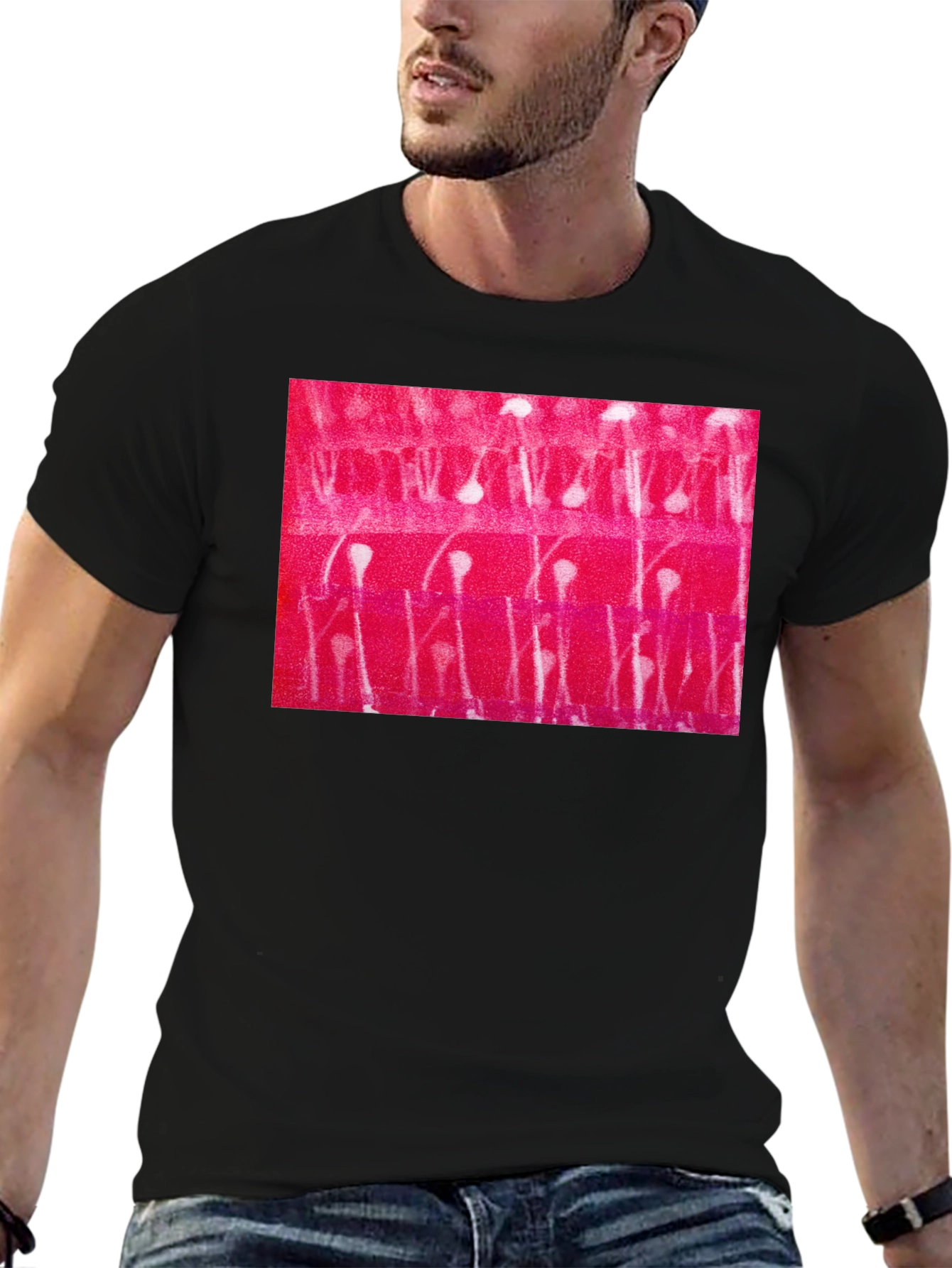 Abstract Patterned Black T-Shirt