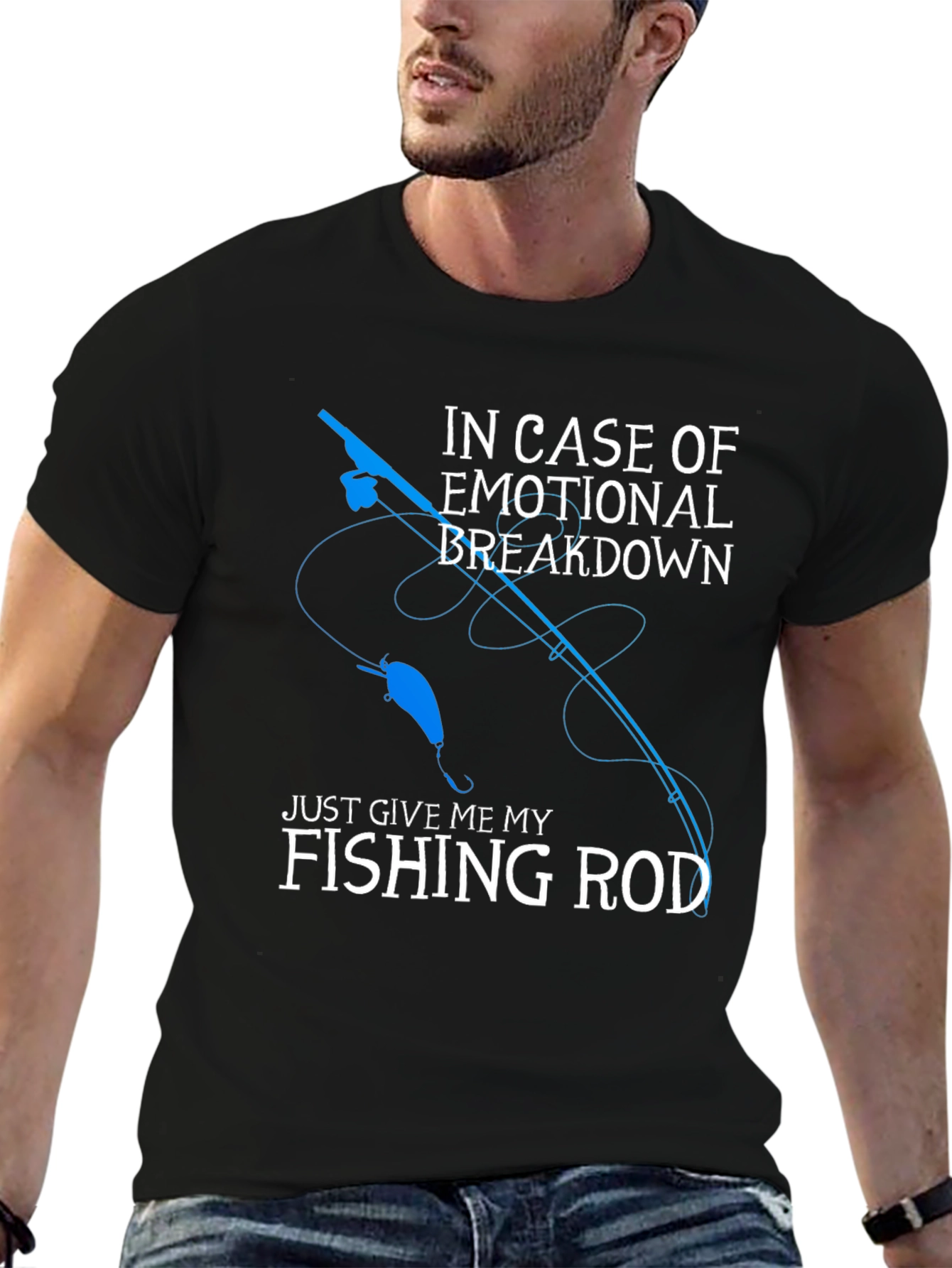 Fishing Rod Emotional Breakdown Graphic Tee