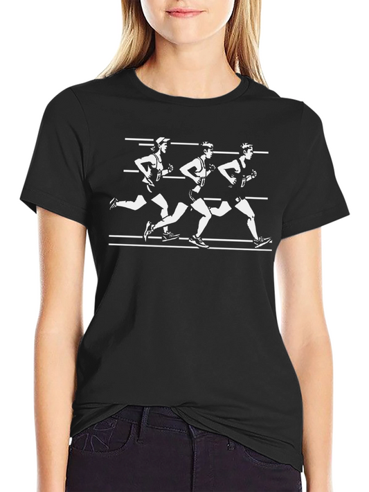 Mens Running Silhouette Graphic Tee - Black