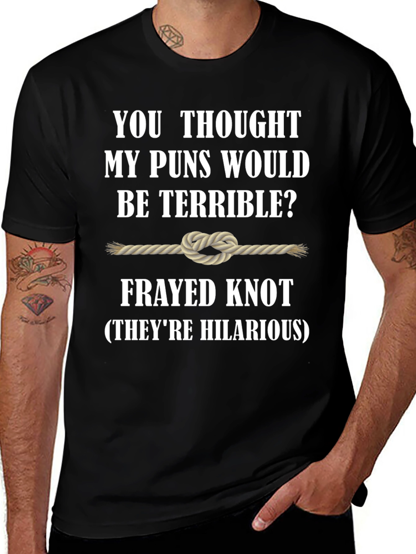 Frayed Knot Pun T-Shirt - Humorous Graphic Tee