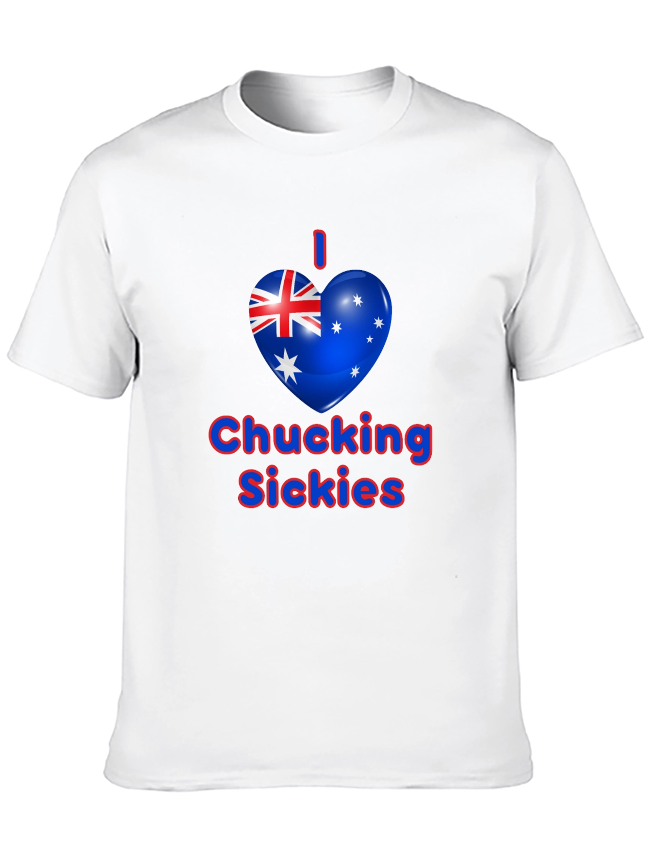 I Heart Chucking Sickies Australia Flag Black T-Shirt